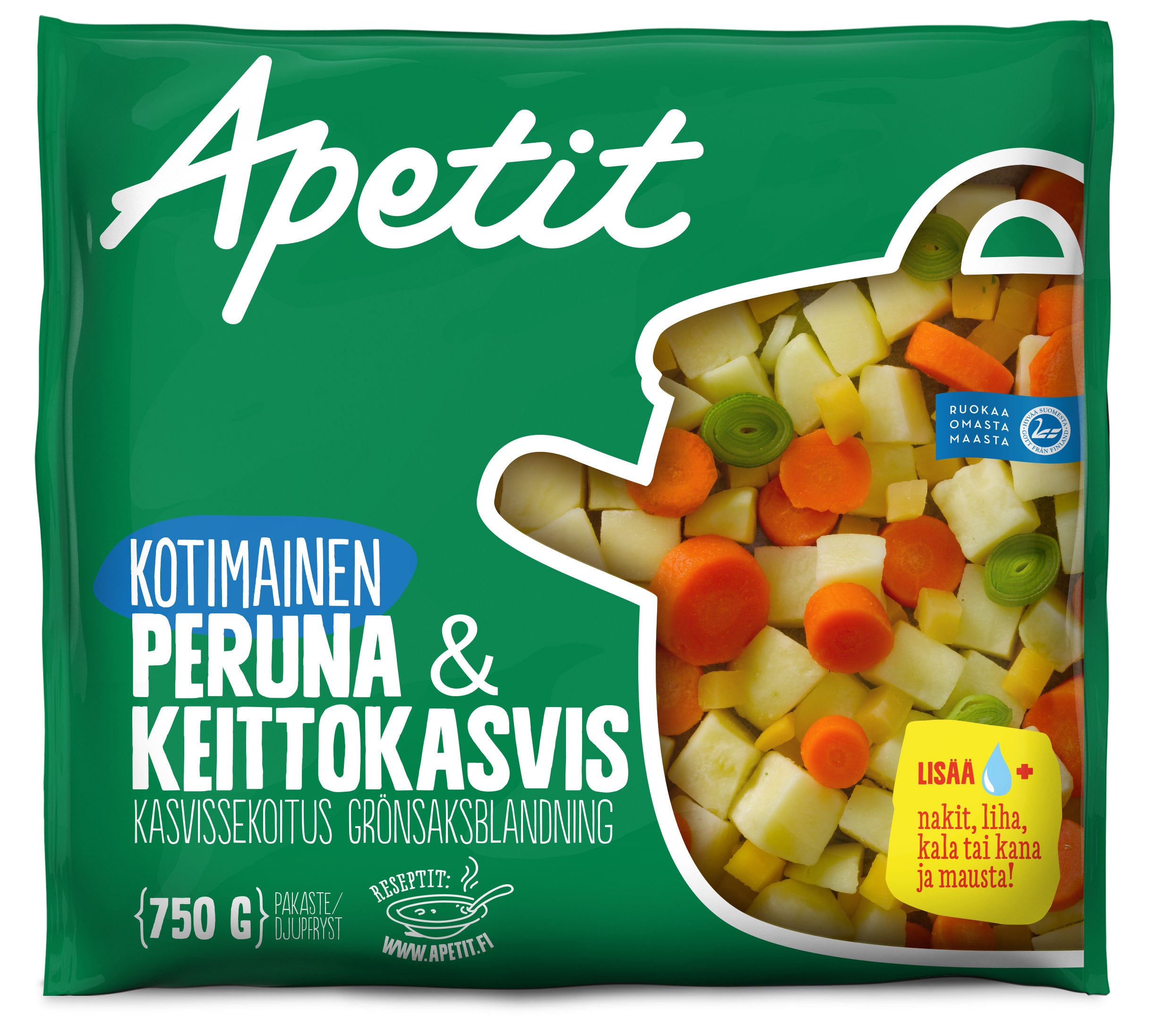 Apetit Kotimainen Peruna&amp;keittokasvis pakaste 750g