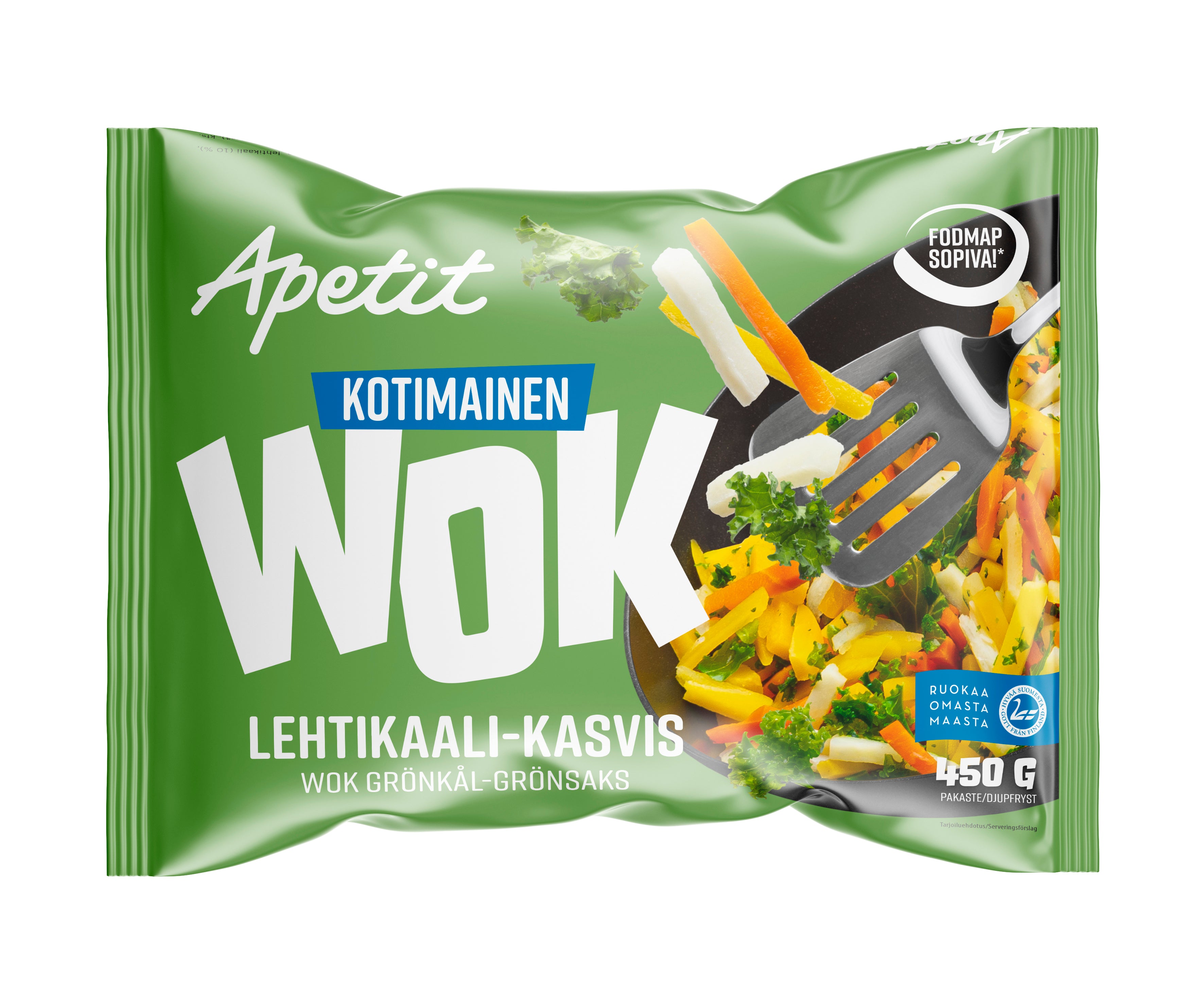 Apetit Kotimainen Wok Lehtikaali-kasvis pakaste 450g