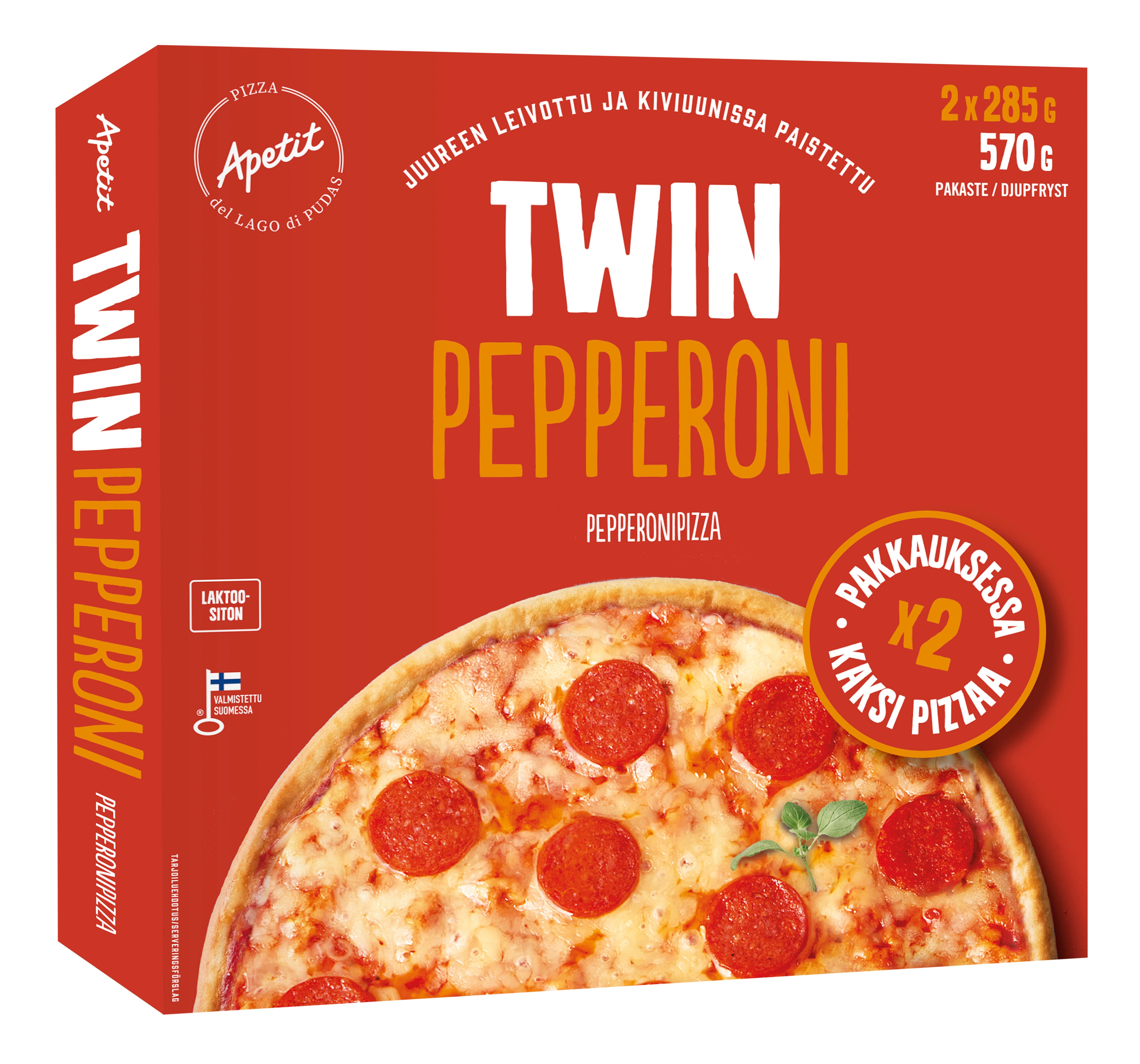 Apetit Twin Pepperoni pizza pakaste 2x285g