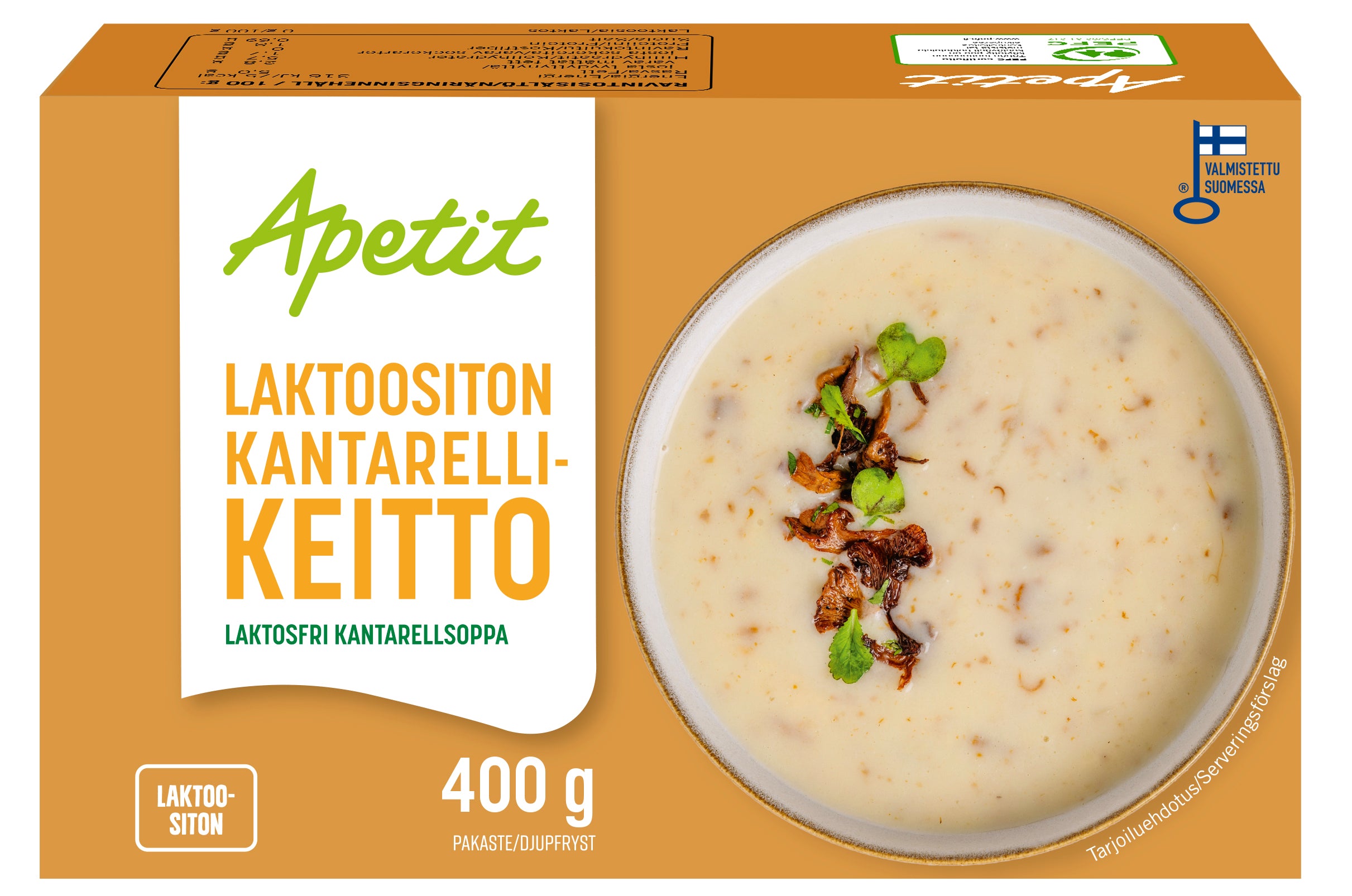 Apetit Laktoositon kantarellikeitto pakaste 400g