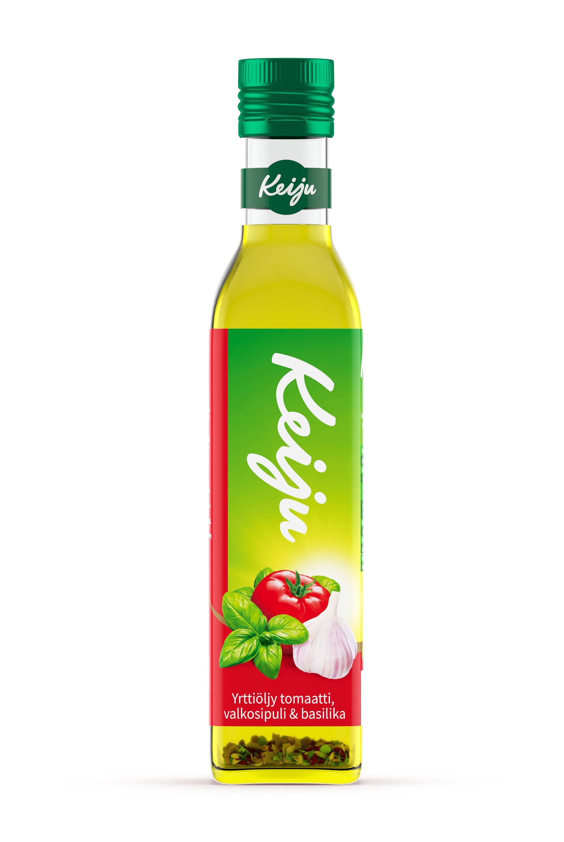 Keiju tomaatti, valkosipuli, basilic yrttiöljy 250 ml