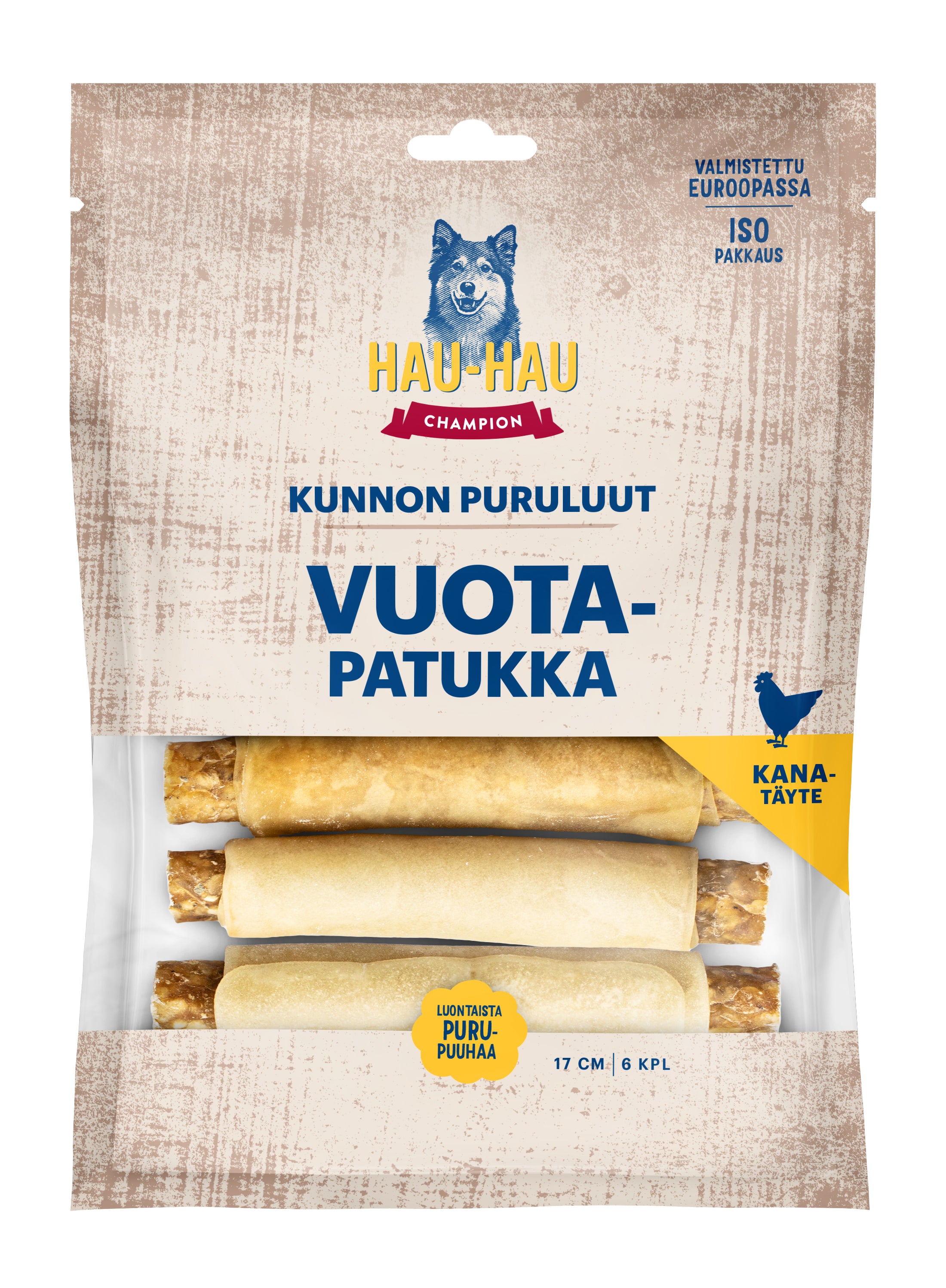 Hau-Hau Champion Kunnon puruluut Vuotapatukka kana, puruluu kanalla 17 cm, 450 g