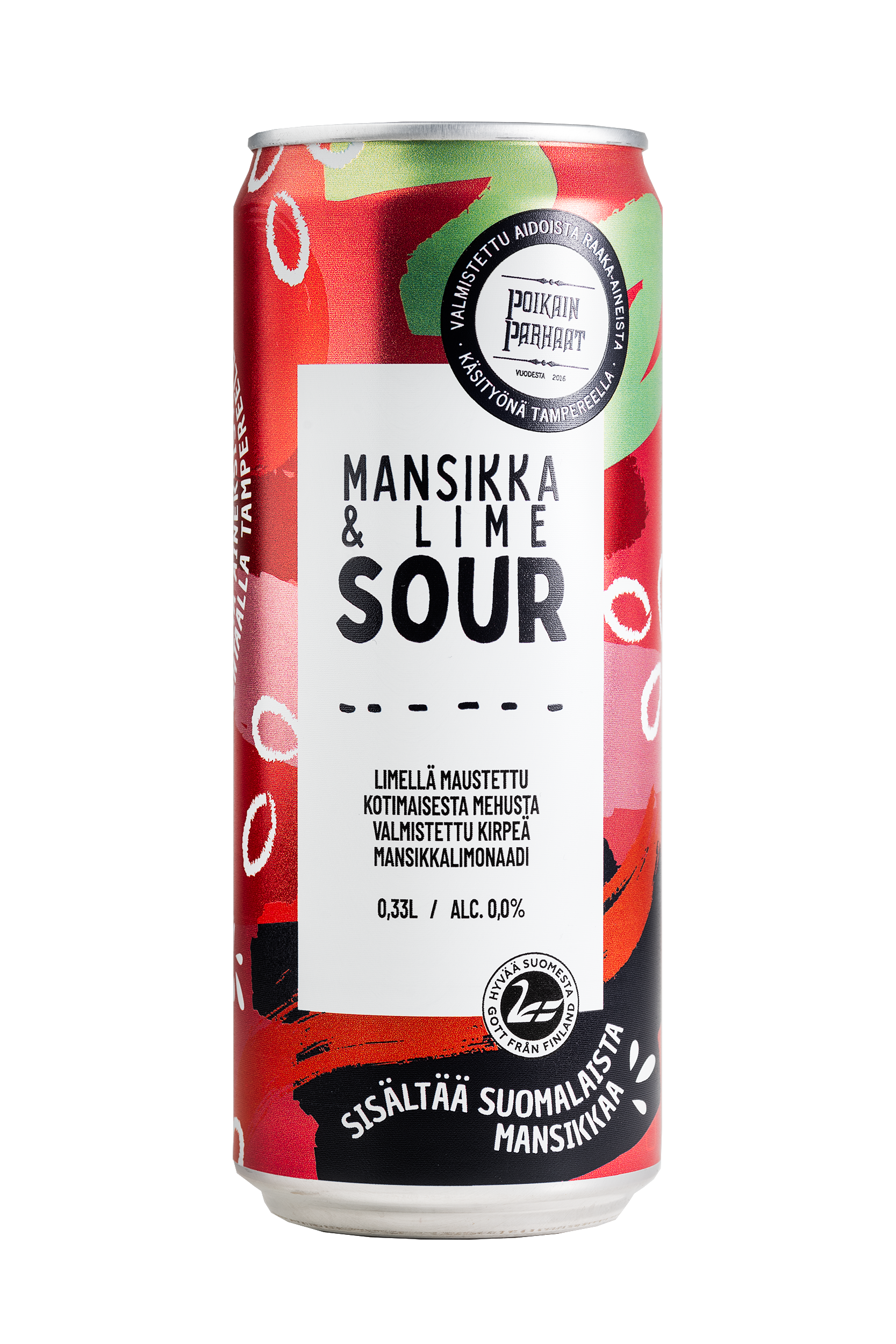 Poikain Parhaat SOUR Mansikka-Limelimonaadi 0,33l tlk