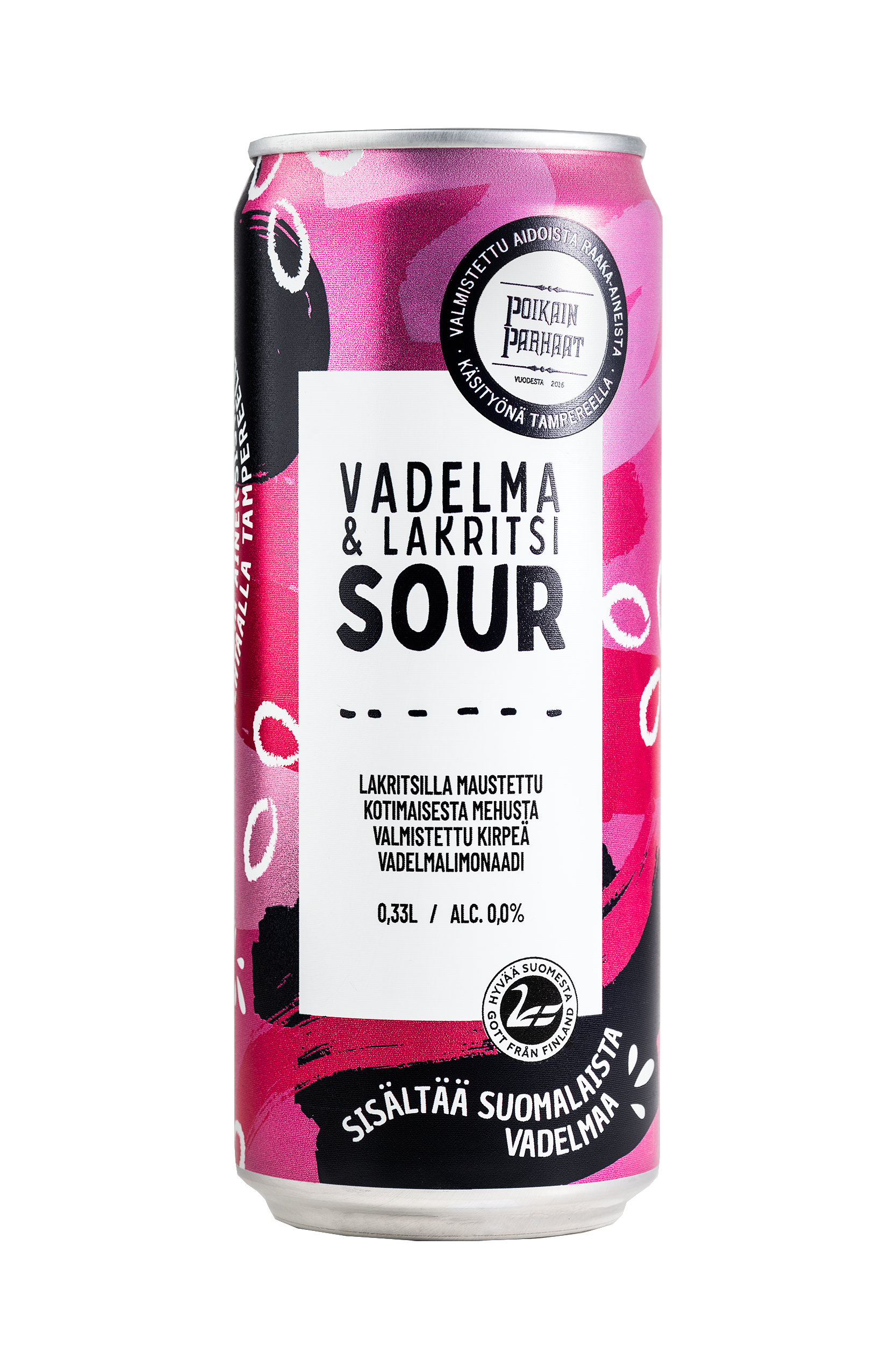 Poikain Parhaat SOUR Vadelma-lakritsilimonaadi 0,33l tlk