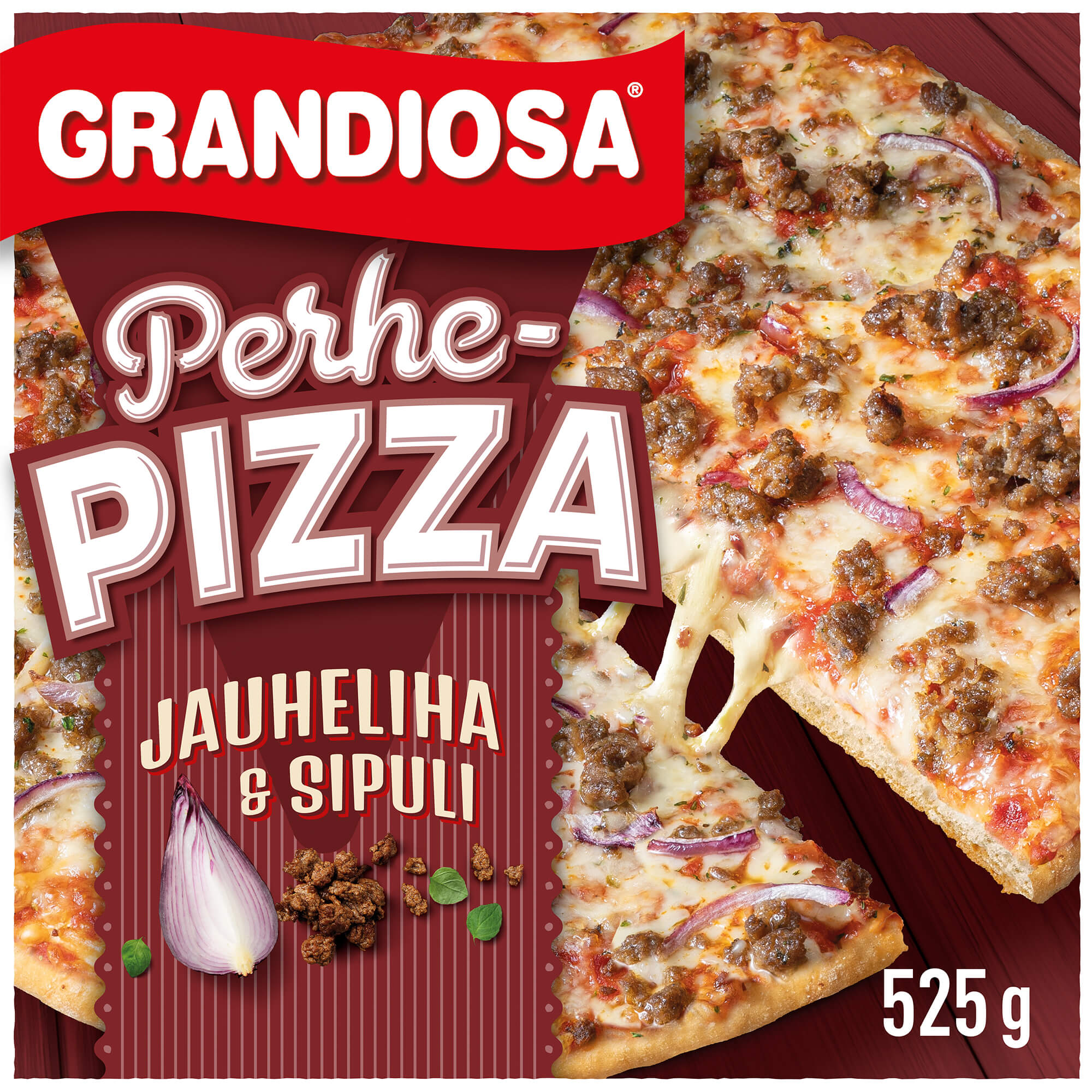 Grandiosa jauheliha ja sipuli perhepizza 525g