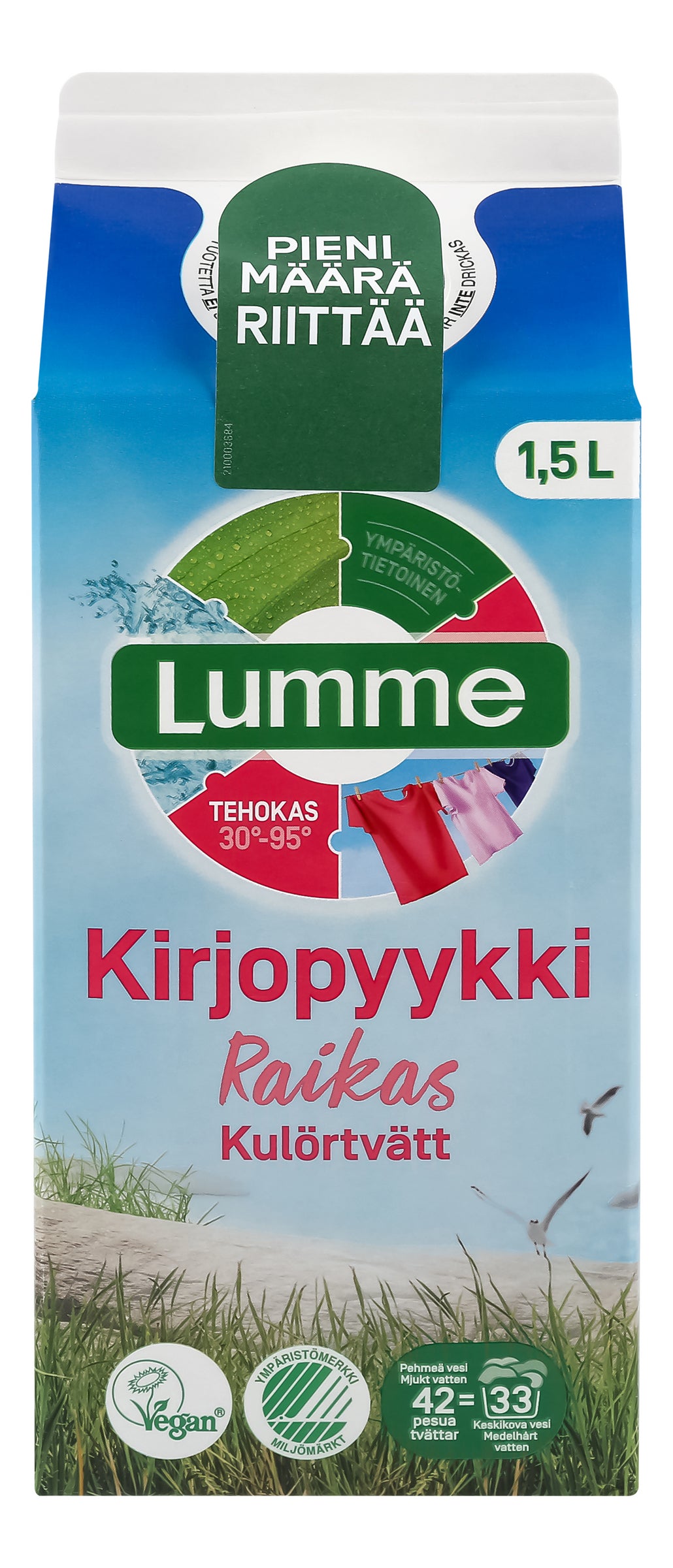 Lumme kirjopyykinpesuneste 1500ml Raikas