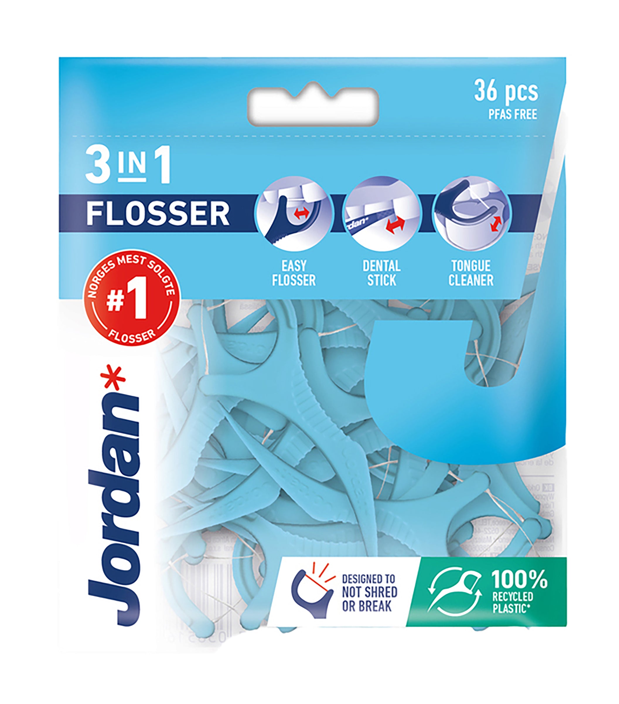 Jordan hammaslankain 36kpl 3-in-1 Flosse