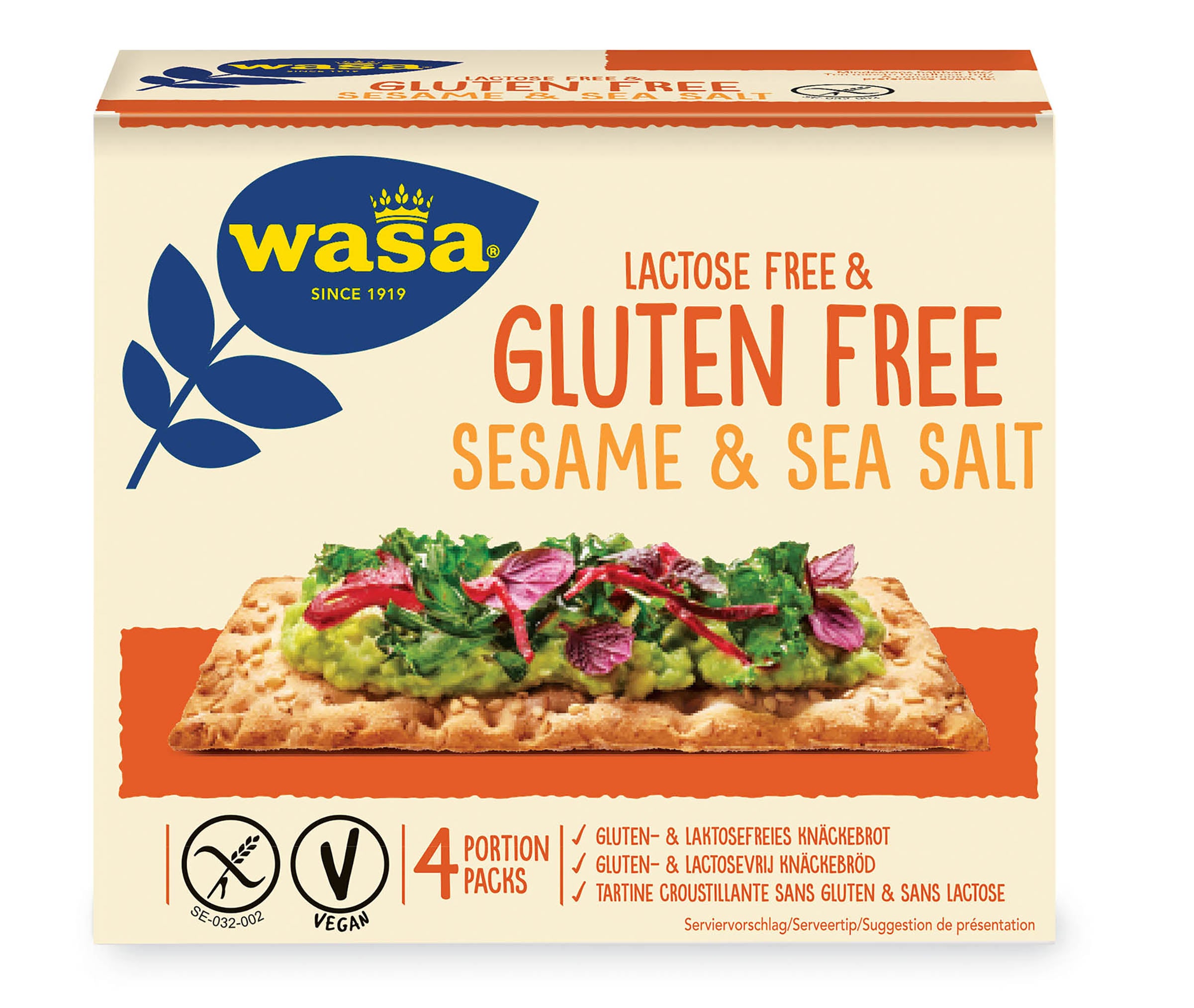 Wasa seesami&merisuola gluteeniton ja laktoositon näkkileipä 240g