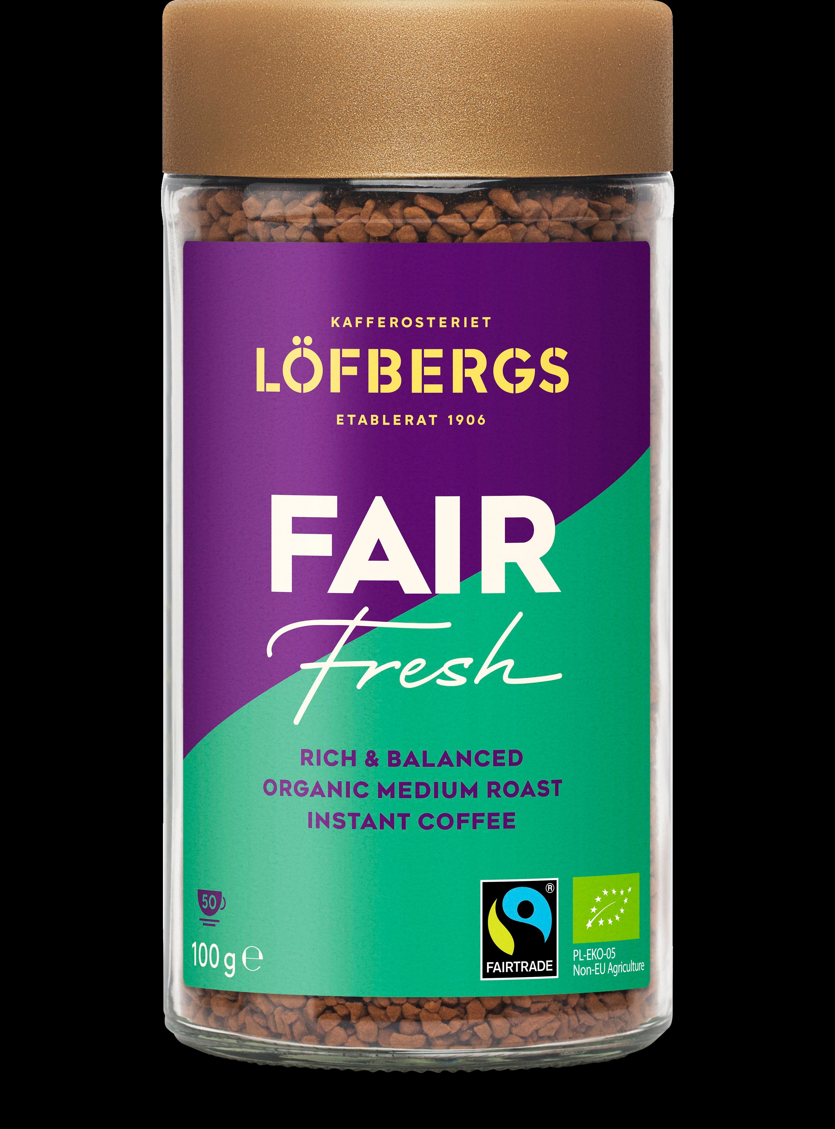 Löfbergs Fair Fresh Instant pikakahvi 100 g Reilukauppa Luomu