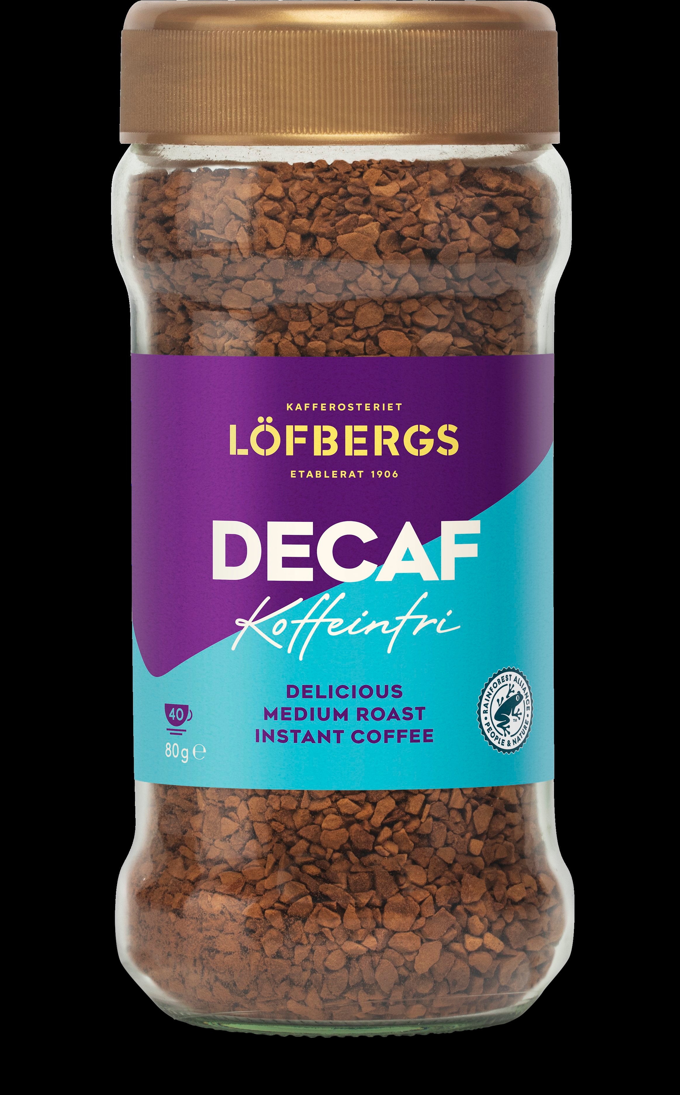 Löfbergs Kofeiiniton pikakahvi 80 g Rainforest Alliance