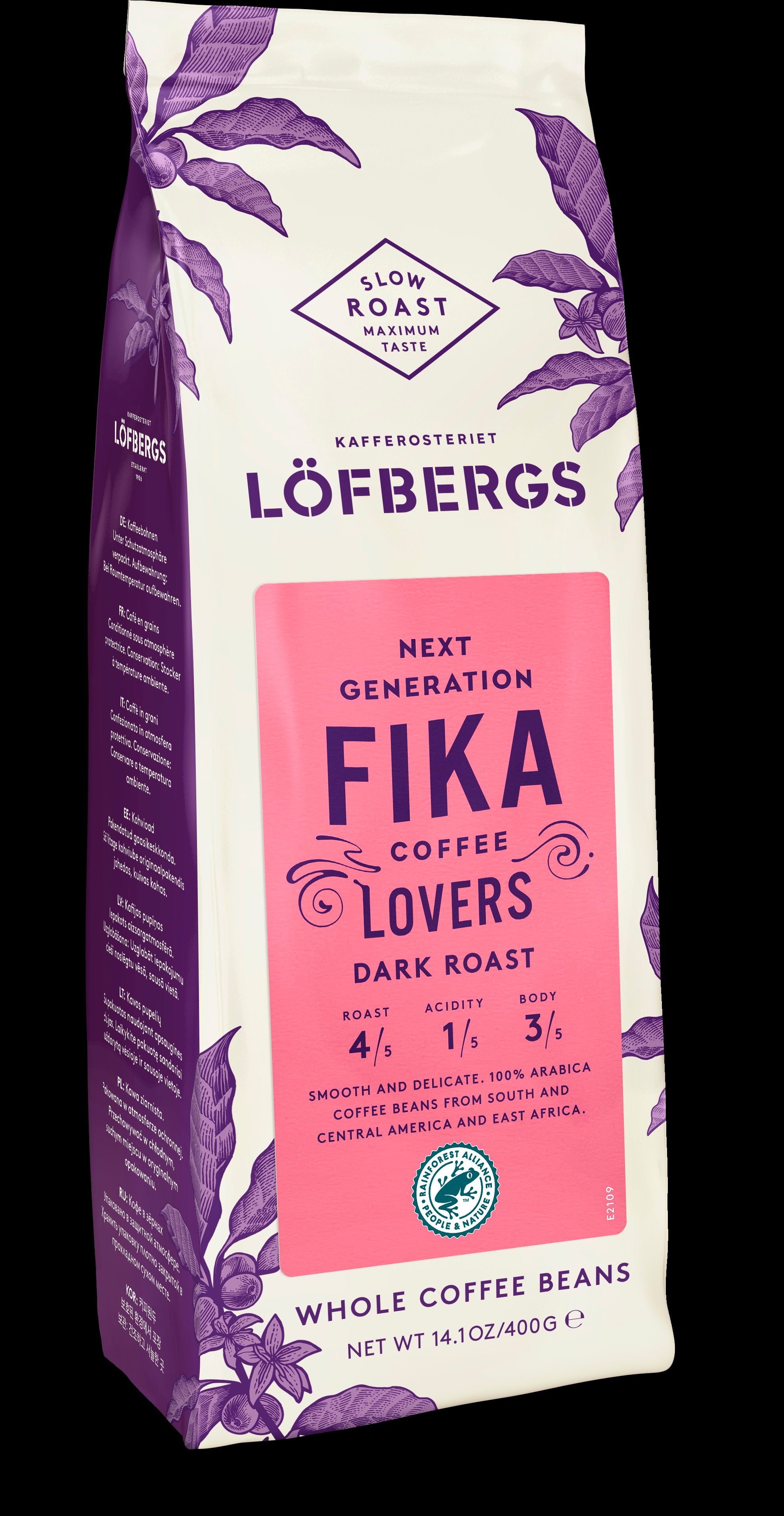 Löfbergs Fika Mörk Rostat Papukahvi 400 g Rainforest Alliance