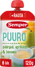 Semper Puuro Päärynä aprikoosi & banaani 6kk käyttövalmis lastenpuuro 120g