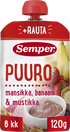 Semper Puuro Mansikka banaani & mustikka 6kk käyttövalmis lastenpuuro 120g