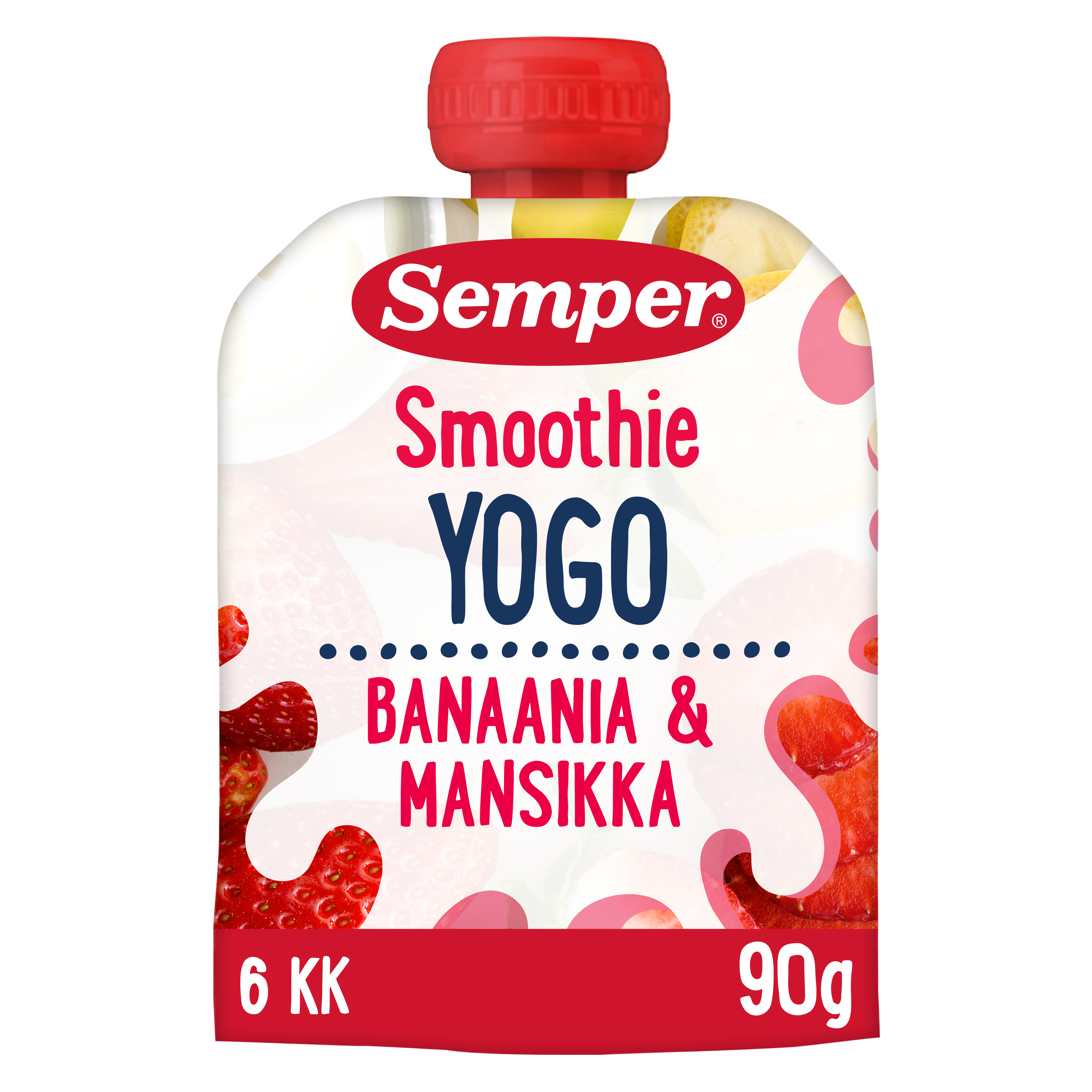 Semper Yogo Smoothie Banaani & mansikka 6kk jogurtti-hedelmäsose 90g