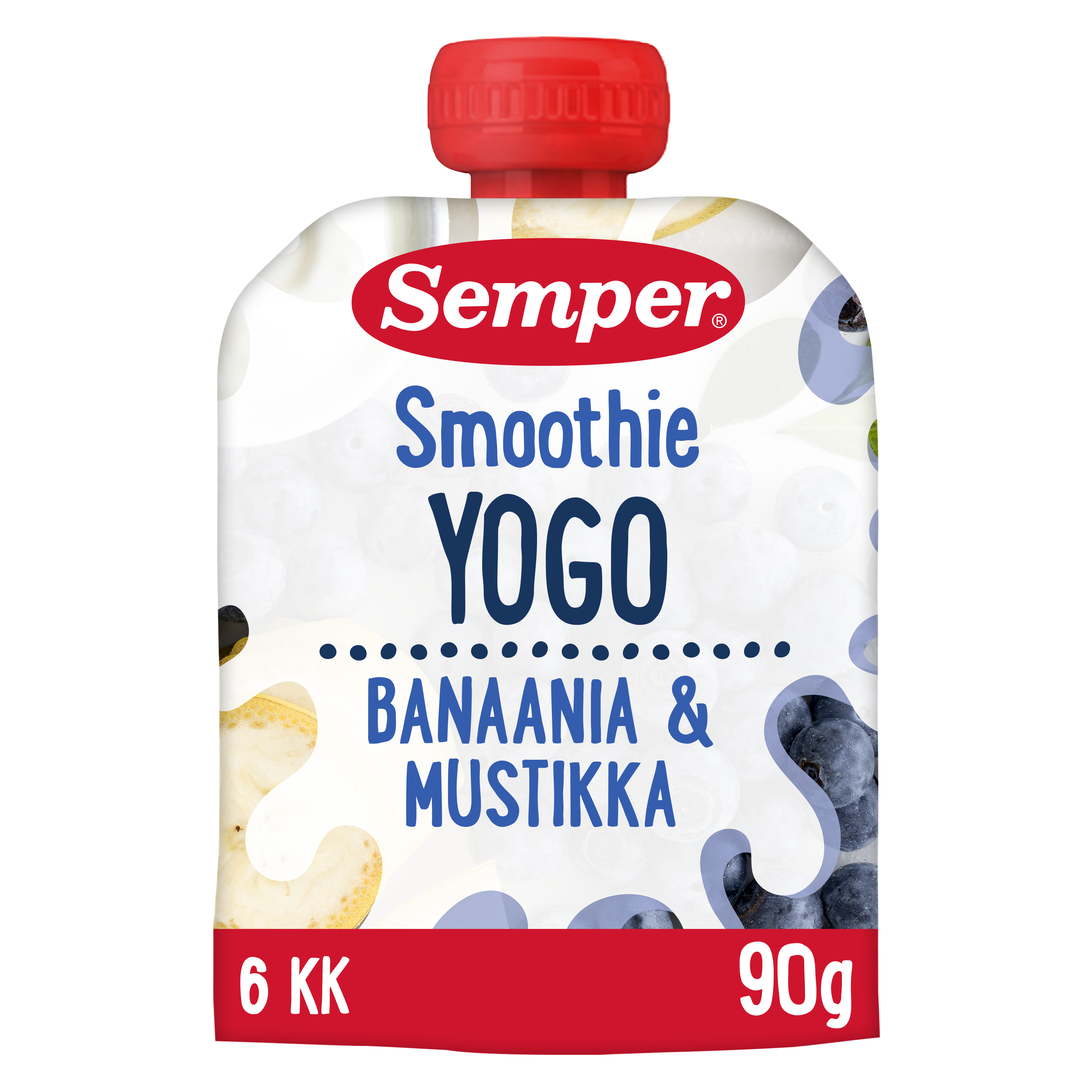 Semper Yogo Smoothie Banaani & mustikka 6kk jogurtti-hedelmäsose 90g