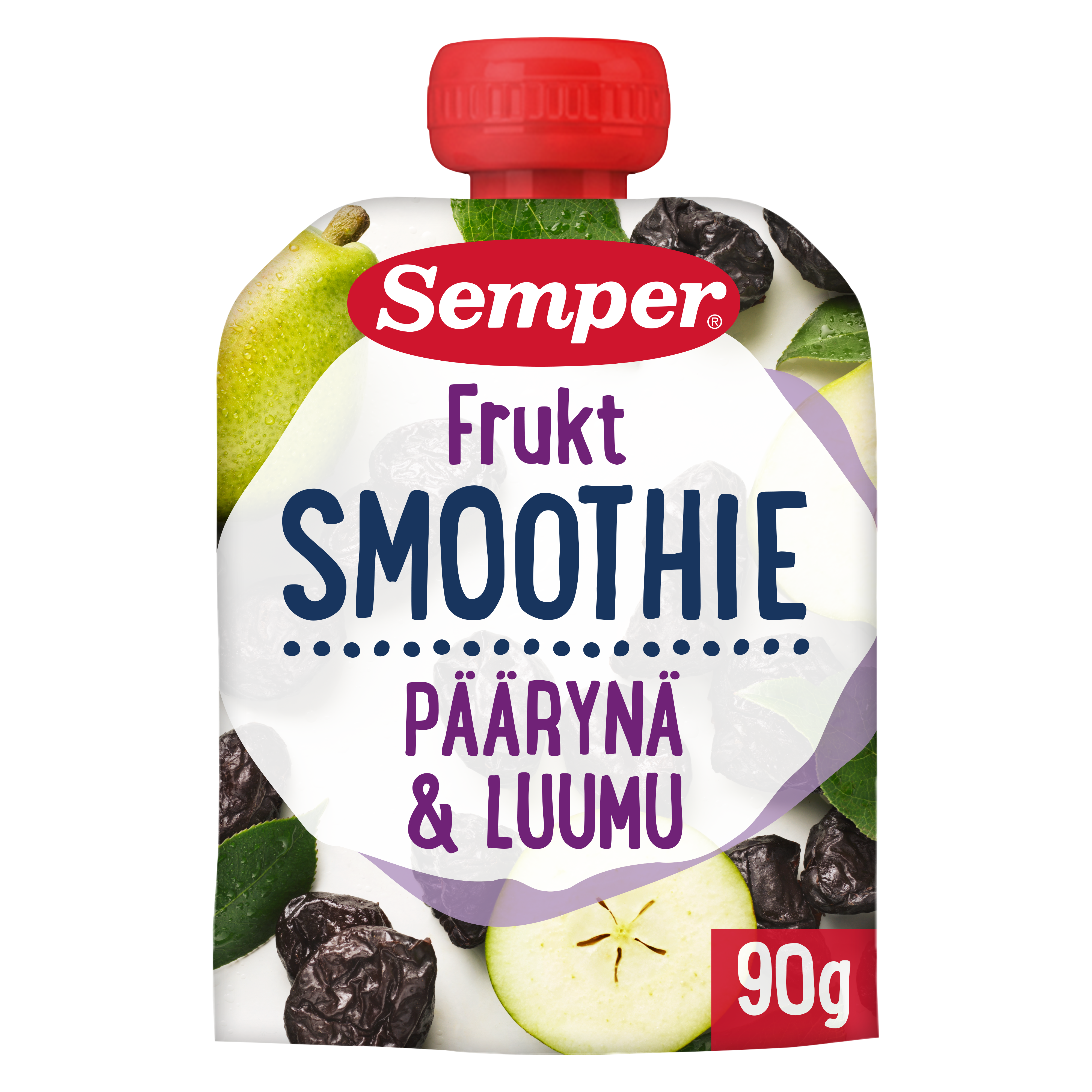 Semper Smoothie Päärynää&luumua 6kk hedelmäsose 90g