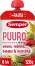 Semper Puuro Omena vadelma banaani & mustikka 6kk käyttövalmis lastenpuuro 120g