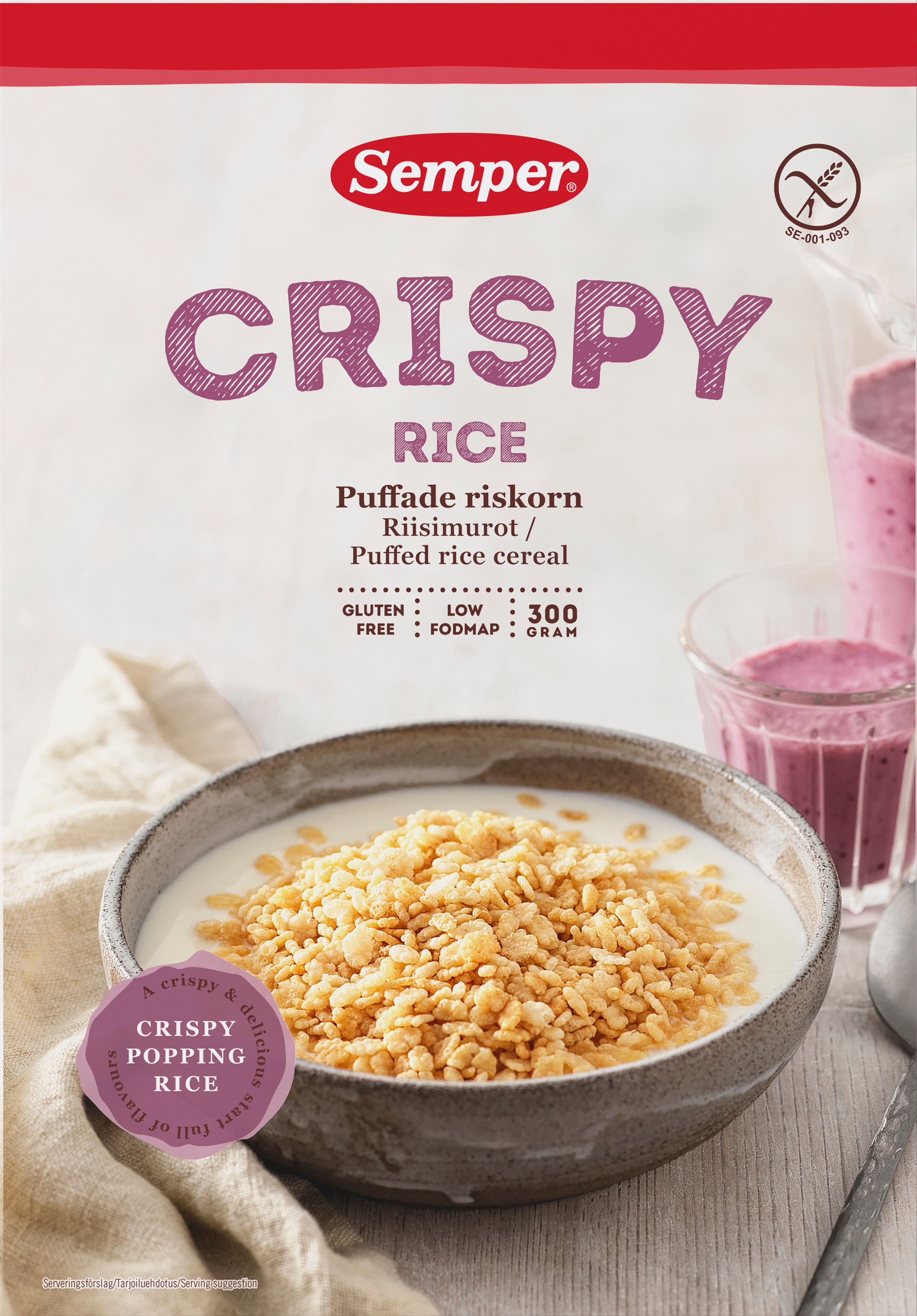 Semper Crispy Rice, gluteeniton riisimuro 300g