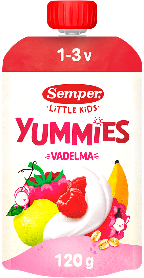 Semper Yummies smoothie vadelma 120g 1-3 vuotiaille