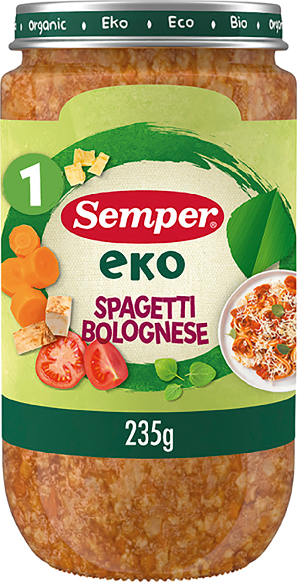 Semper EKO Spagetti Bolognese 1v luomu lastenateria 235g