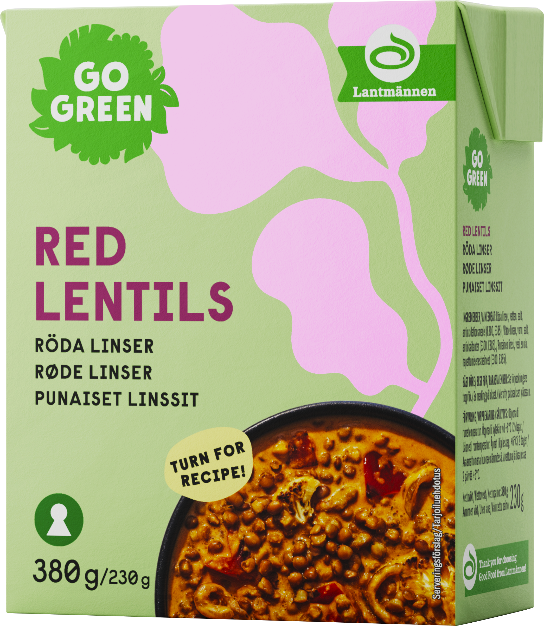 GoGreen Punaiset Linssit 380g