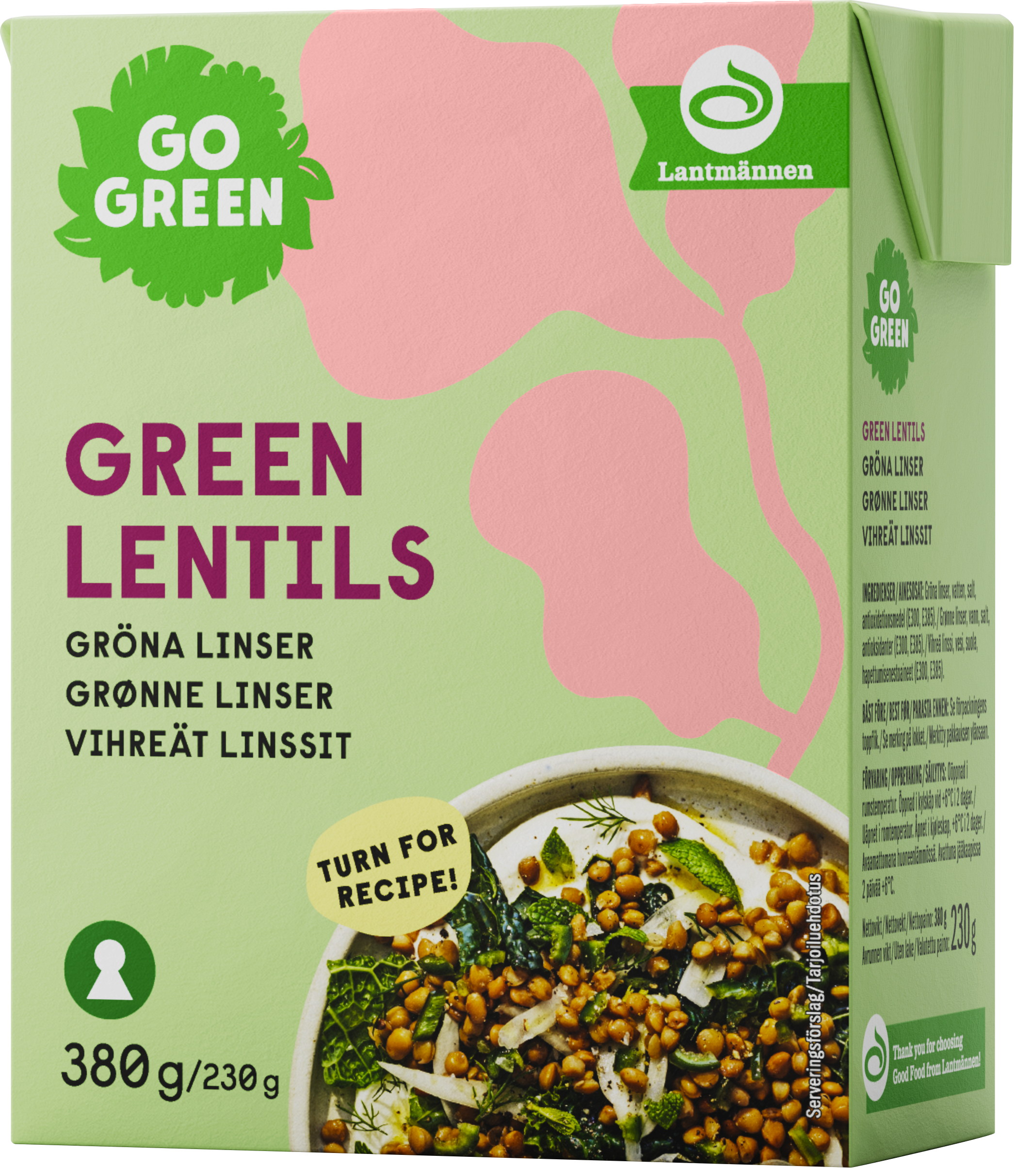 GoGreen Vihreät Linssit  380g