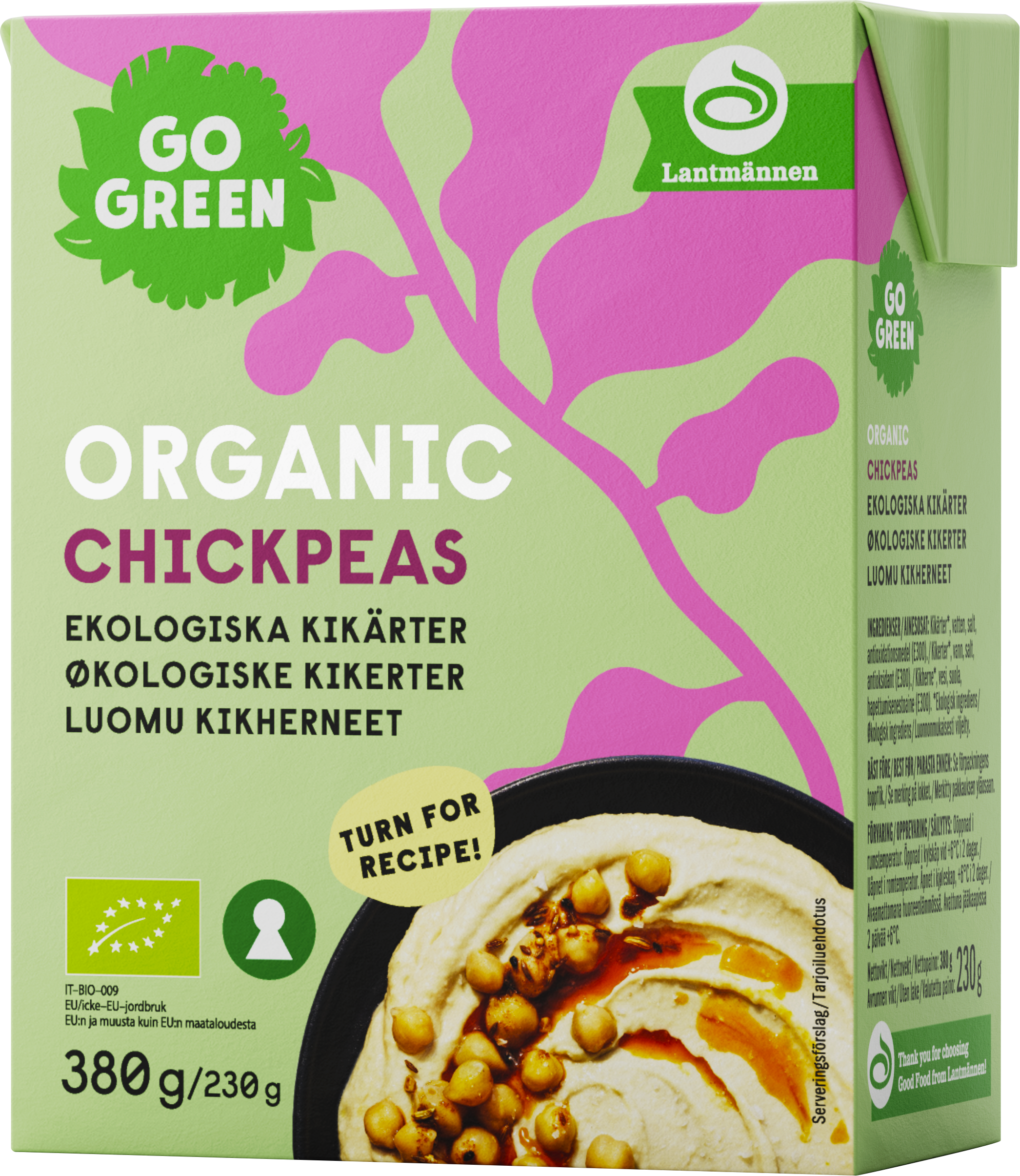 GoGreen Luomu Kikherneet 380g