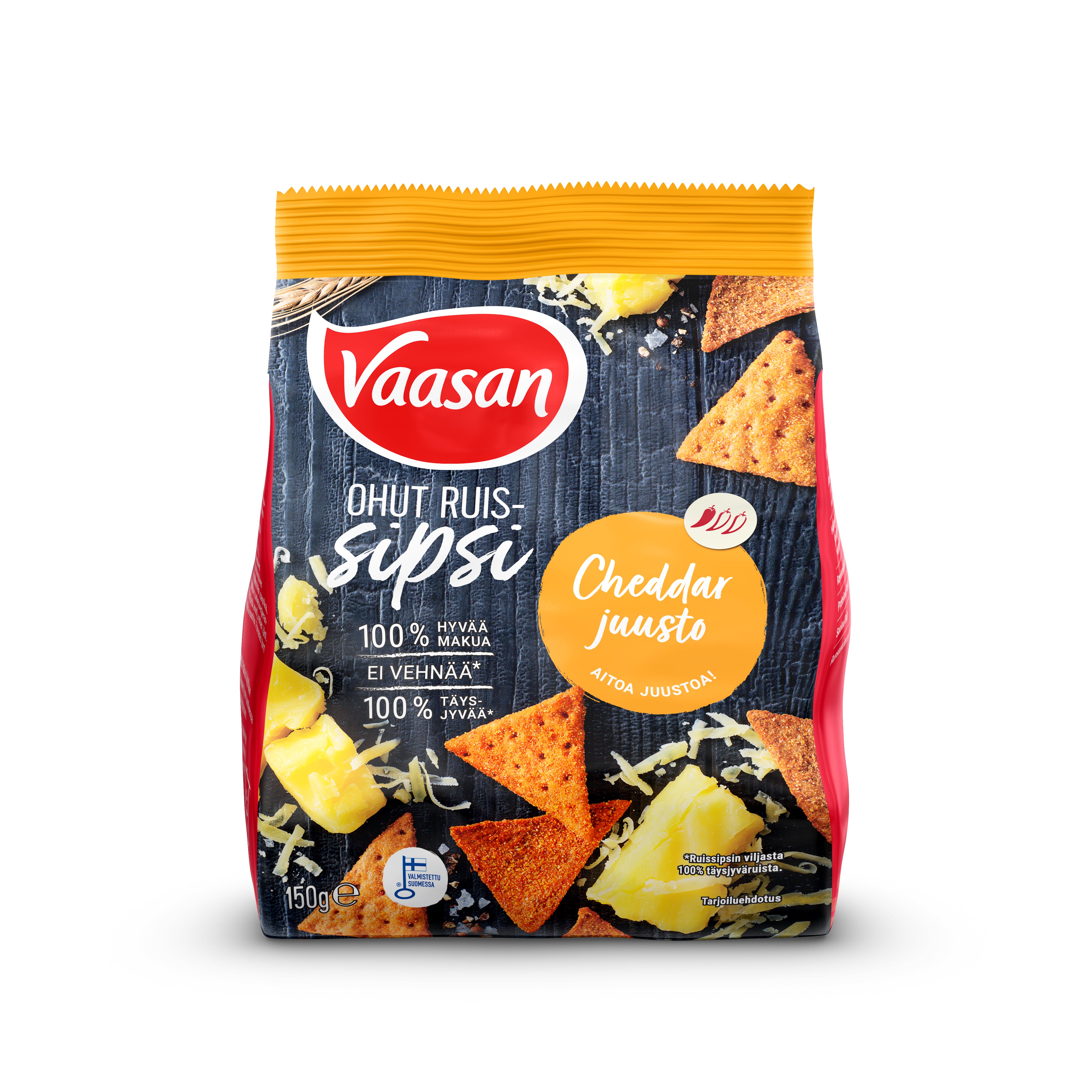Vaasan Ruissipsi Cheddar Juusto 150g