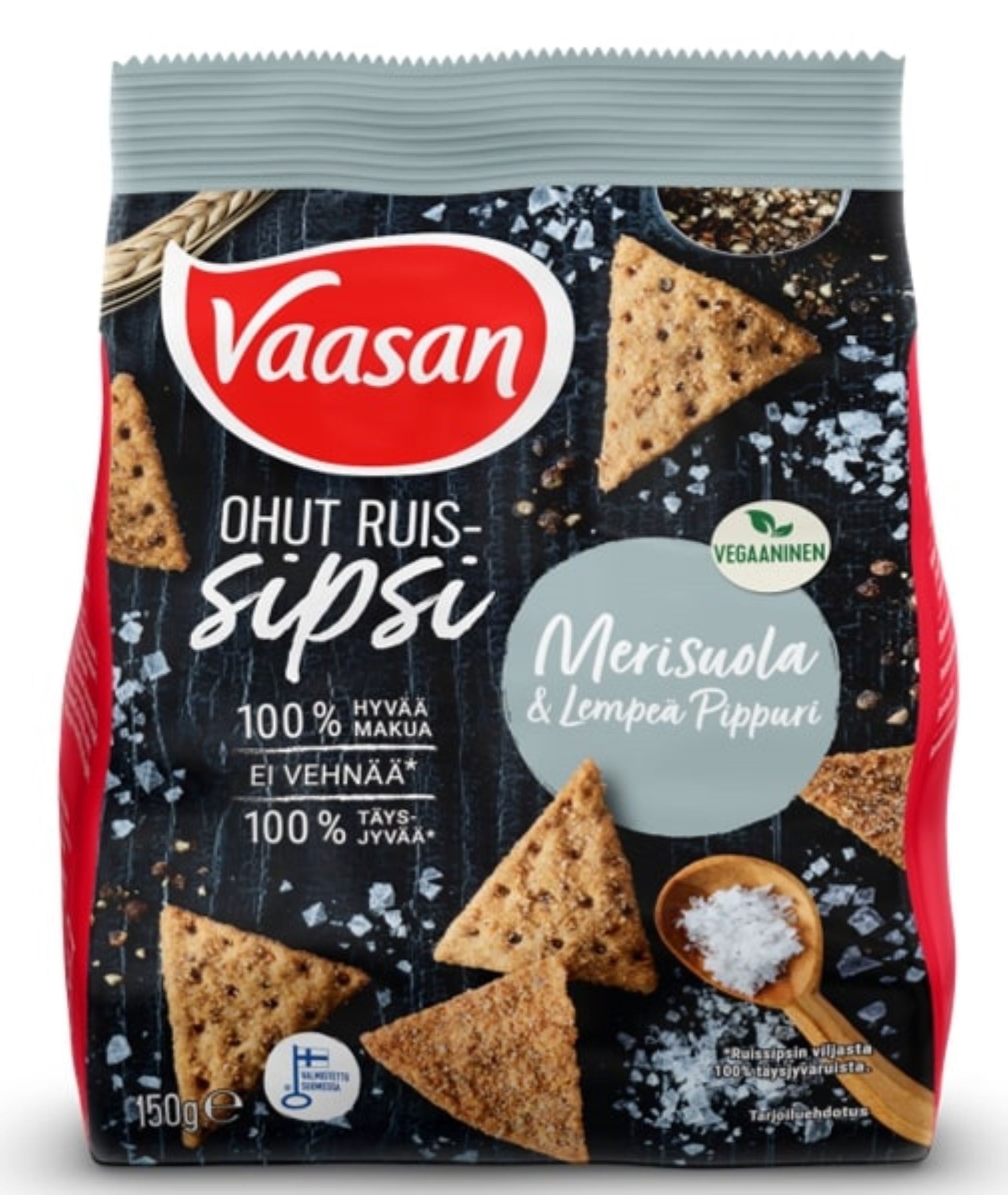 Vaasan Ruissipsi Merisuola & Lempeä pippuri 150g