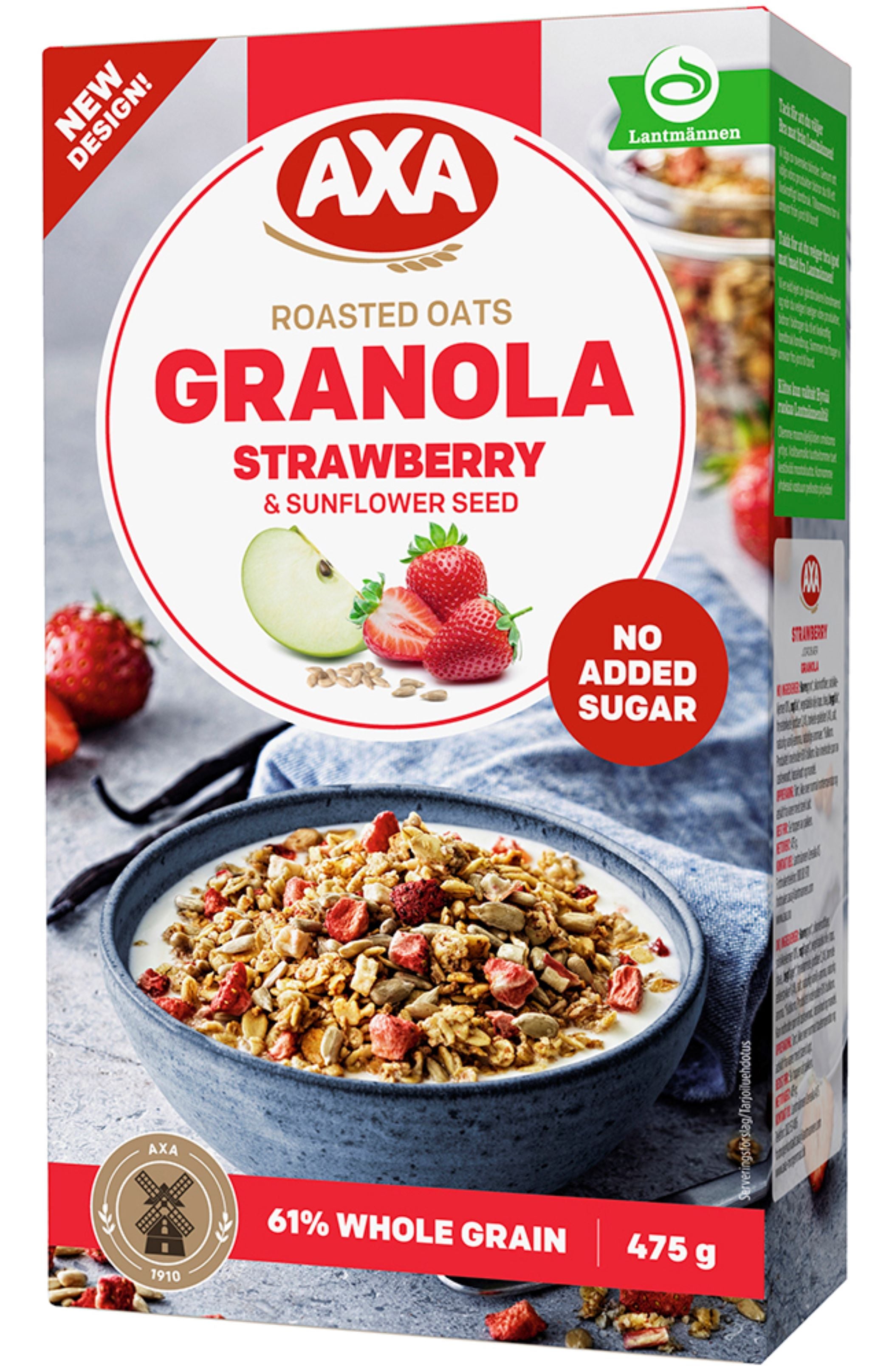 AXA Granola Mansikka & Auringonkukansiemenet 475g