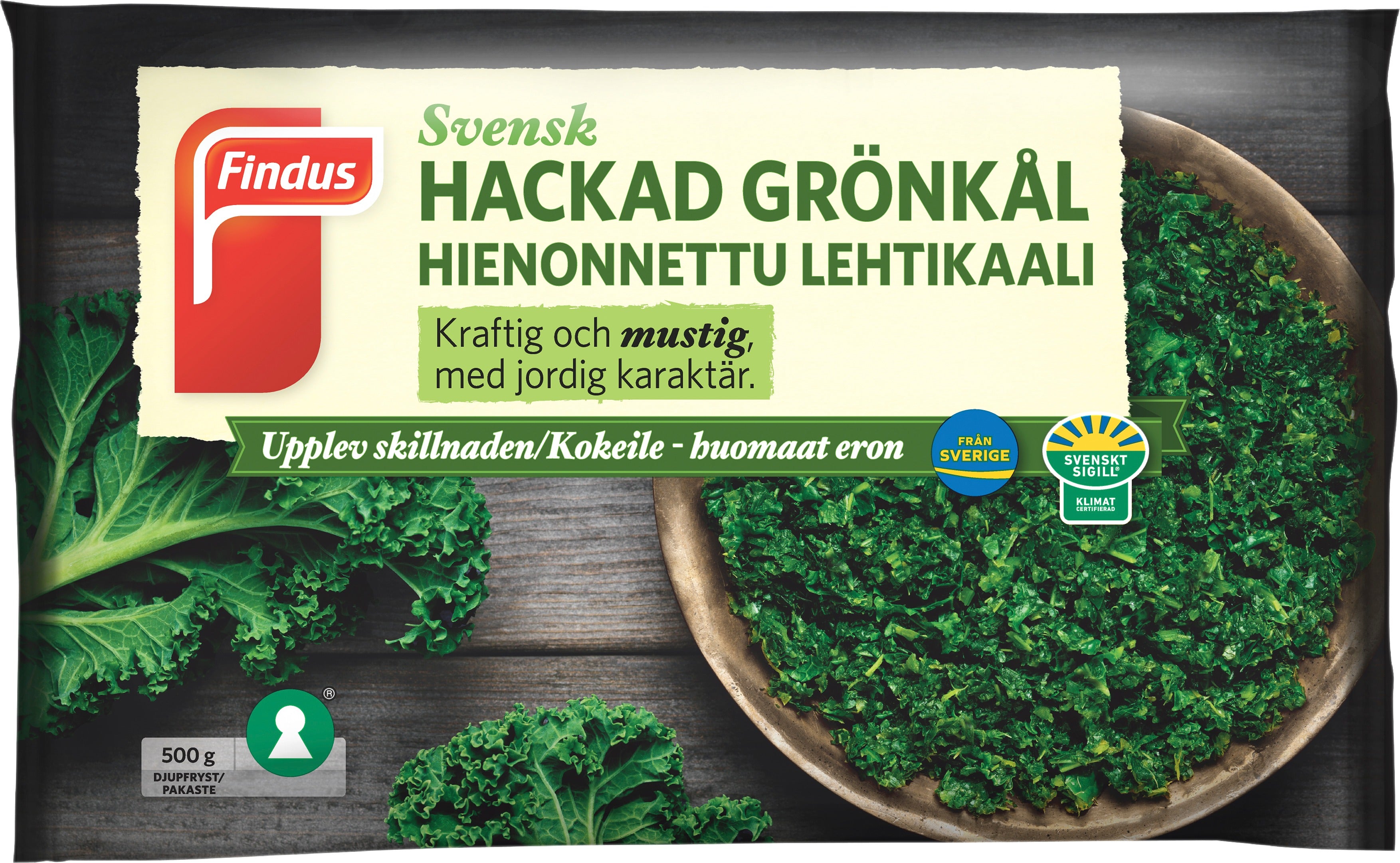 Findus Hienonnettu Lehtikaali 500g, pakaste