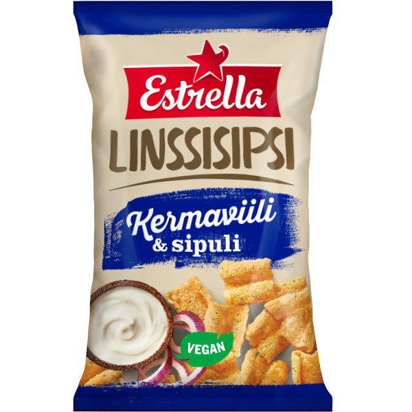 Estrella Linssisipsi Kermaviili & Sipuli 110g