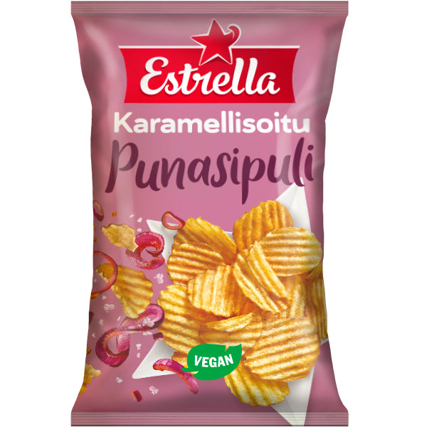 Estrella Karamellisoitu Punasipuli Sipsi 275g