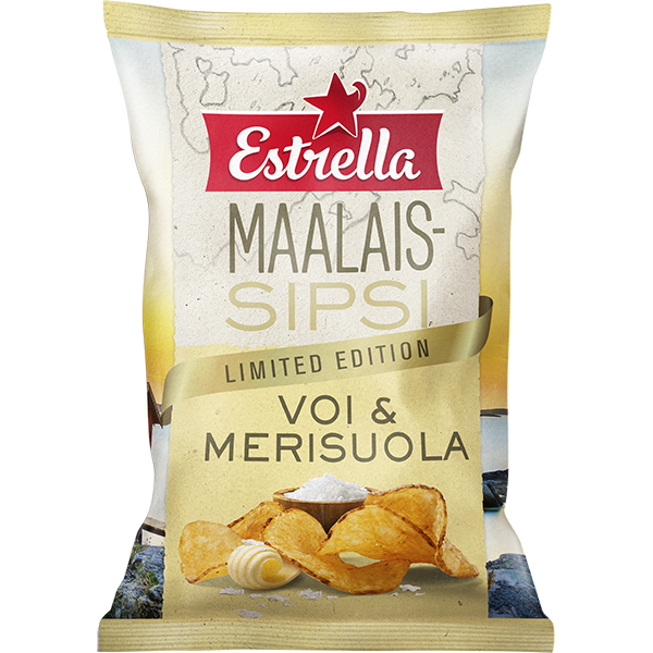 Estrella Maalaissipsi voi & merisuola 180g