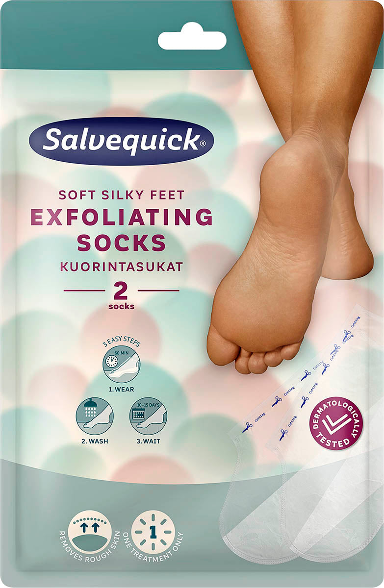 Salvequick kuorintasukat 2kpl Exfoliatin