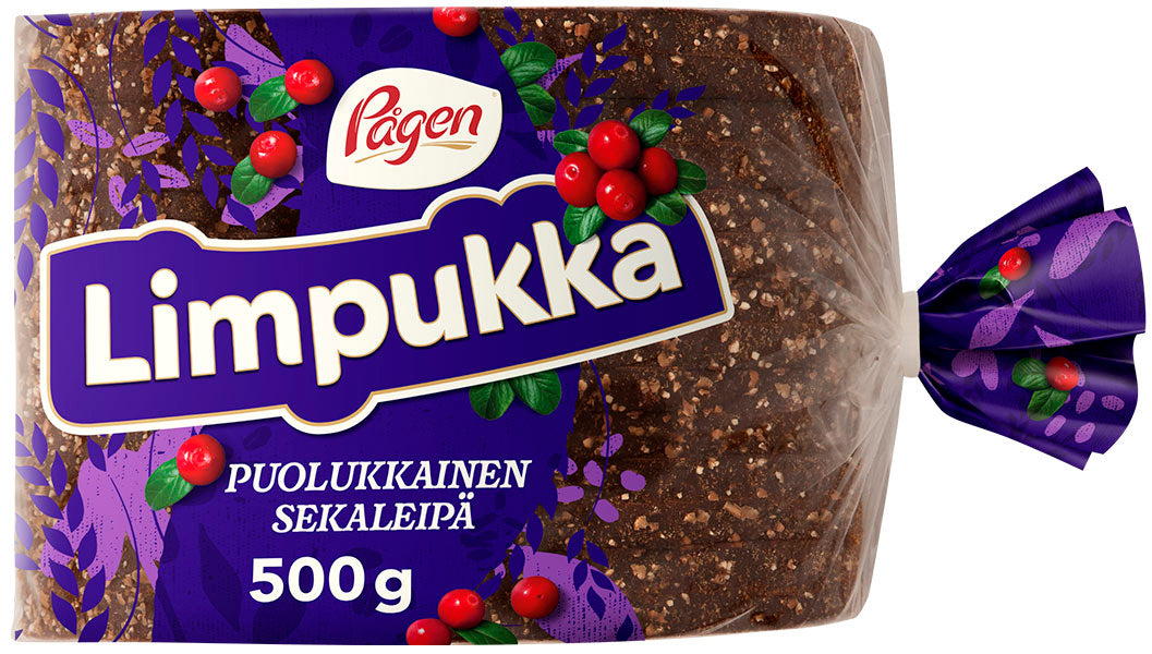 Pågen Limpukka puolukkainen viipaloitu sekaleipä 500g