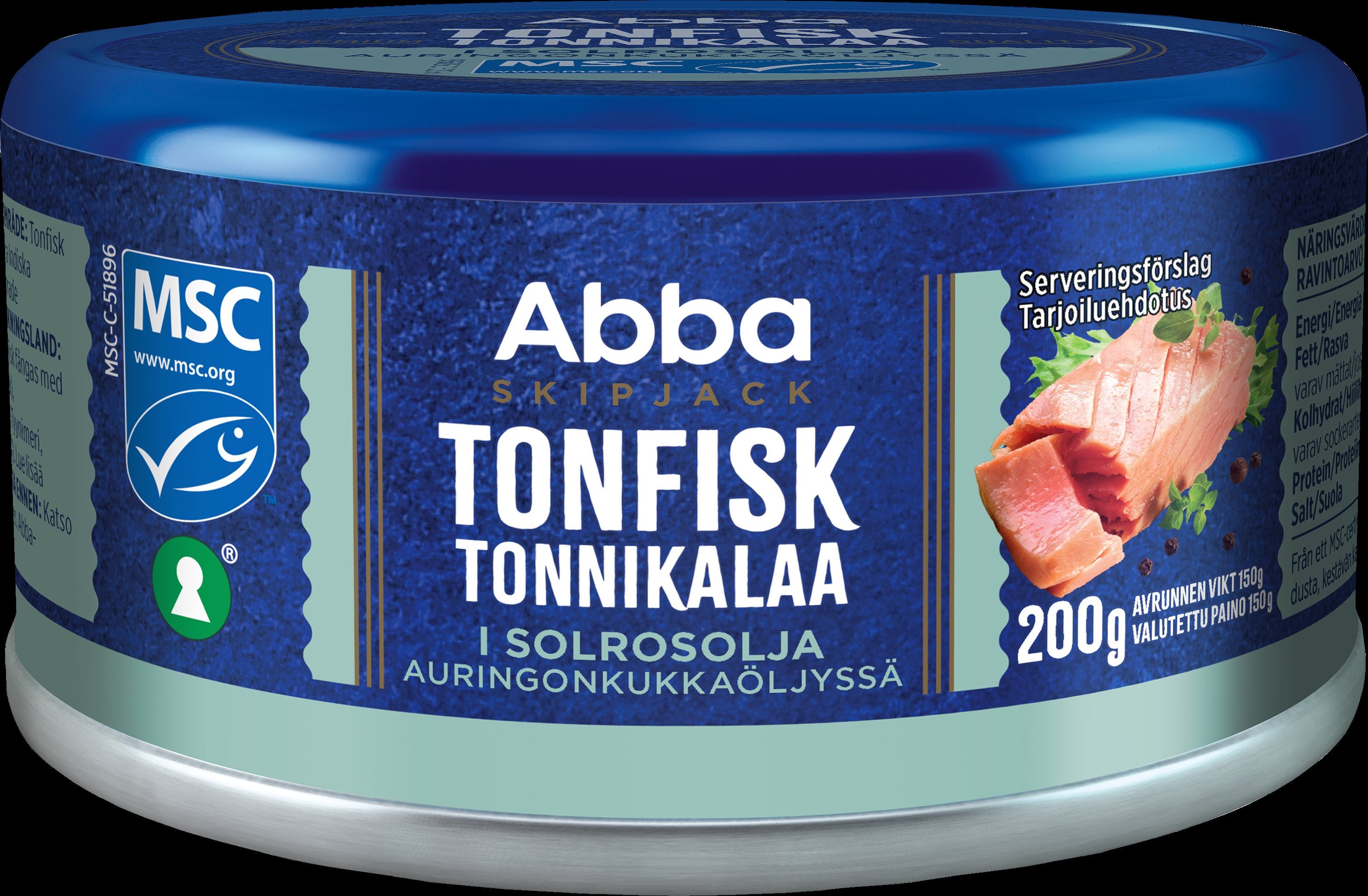 Abba MSC tonnikalaa öljyssä 200/150g