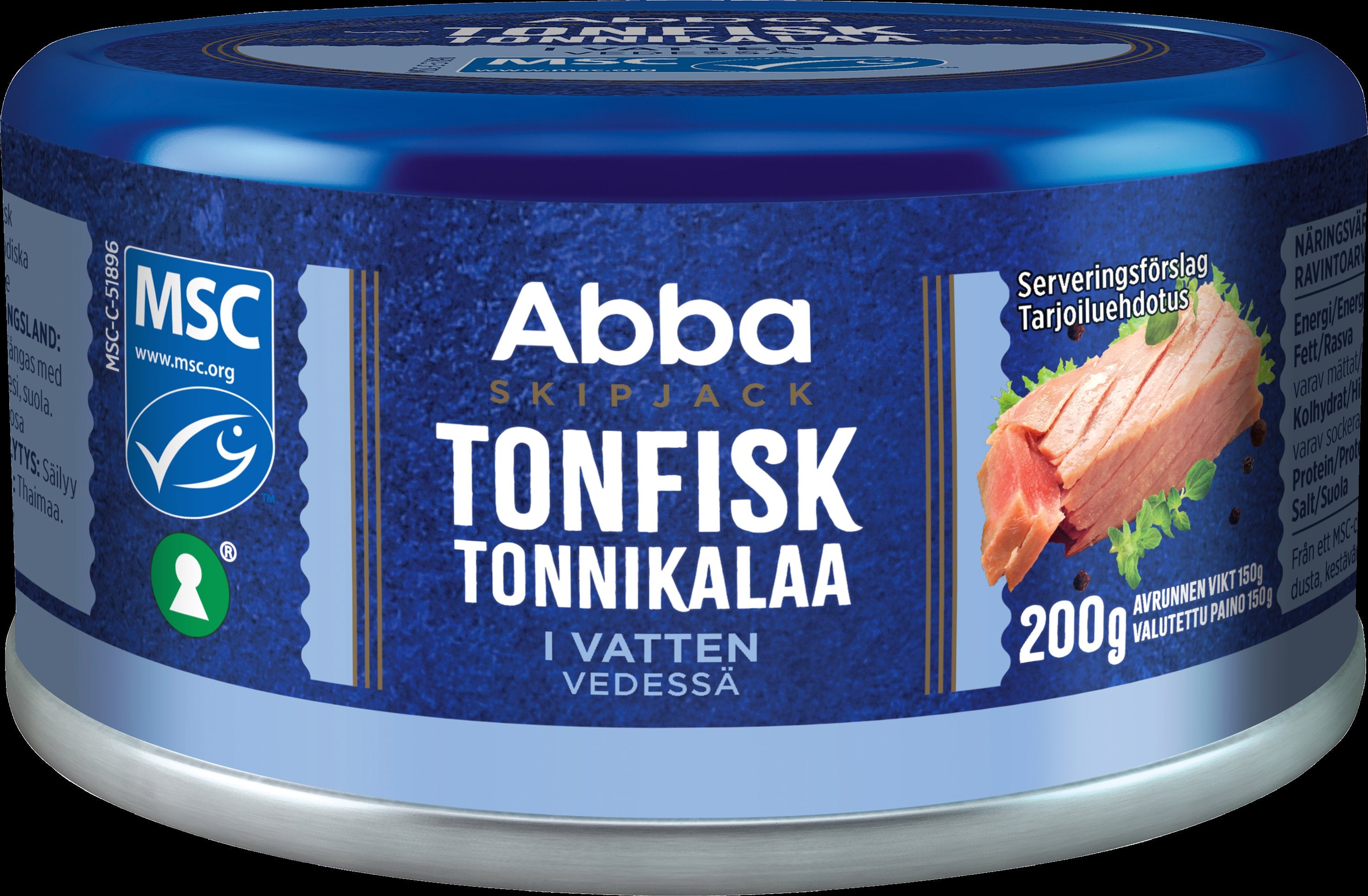 Abba MSC tonnikalaa vedessä 200/150g