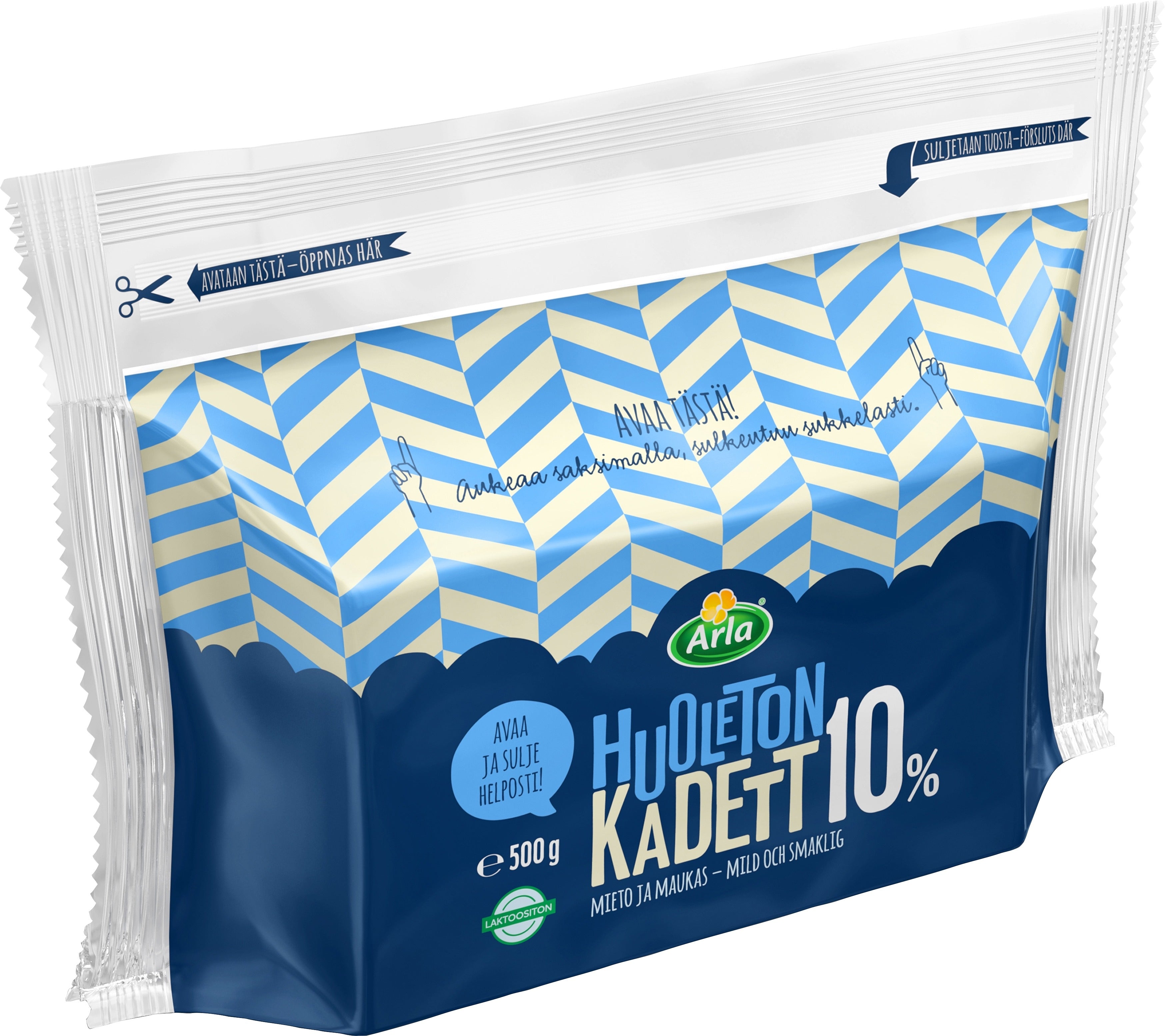 Arla Tolkuttomat Juustot Huoleton Kadett 10% 500 g