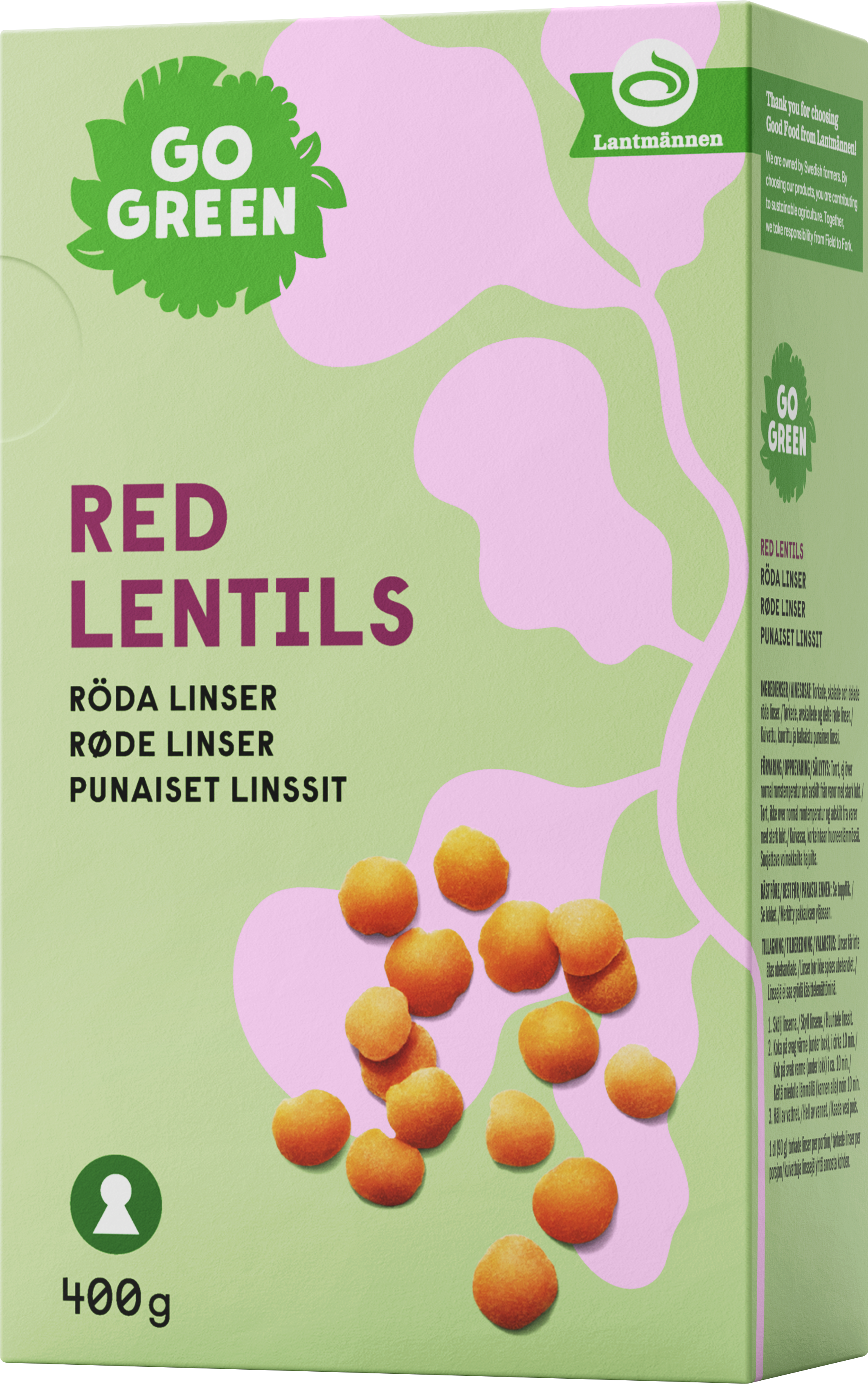 GoGreen Punaiset linssit 400 g