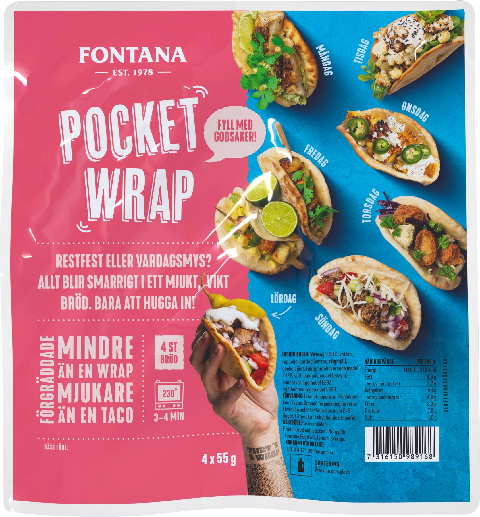Fontana Pocket Wrap 4 x 55g
