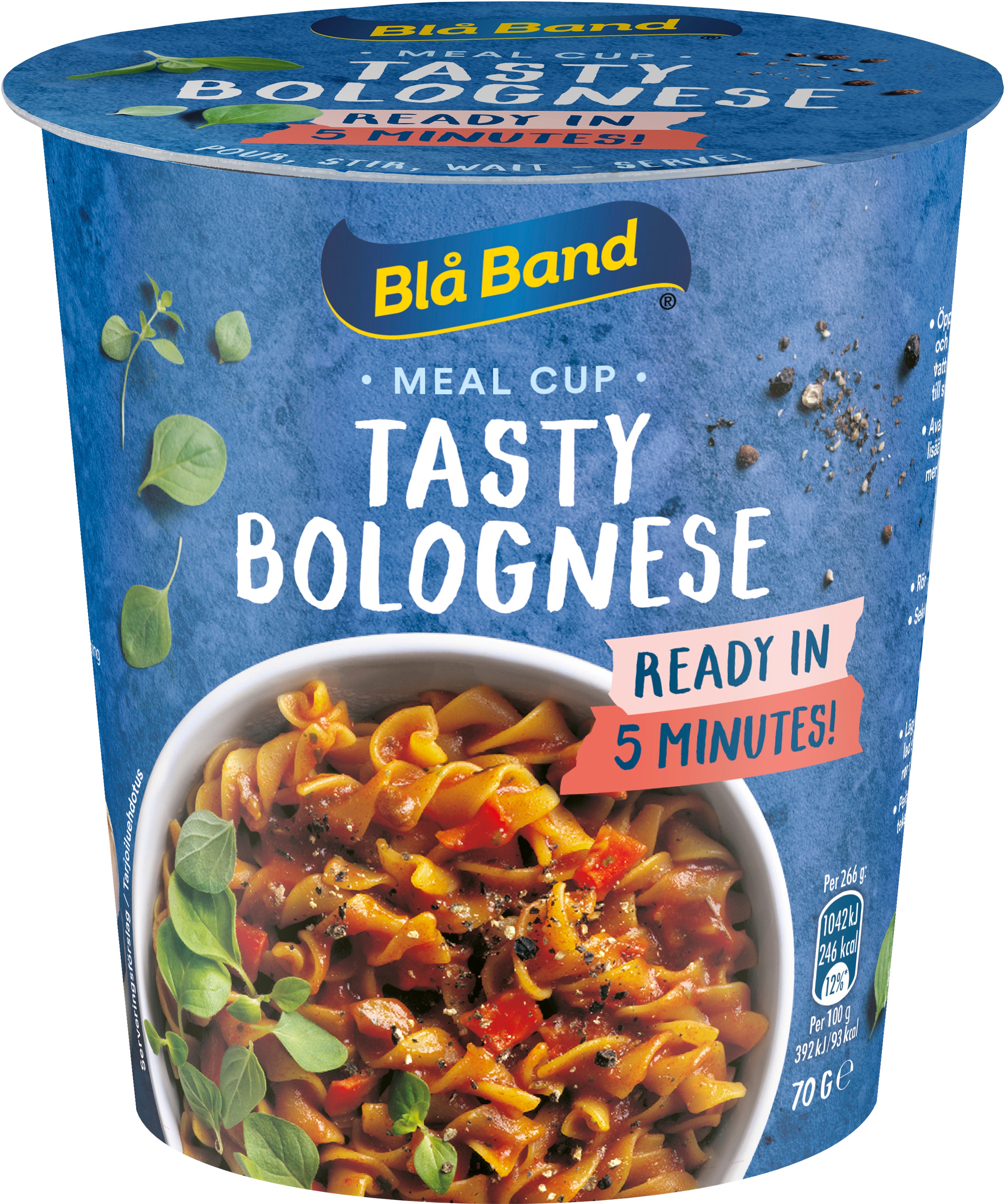 Blå Band Meal Cup Tasty Bolognese Bolognese-Pasta-ateria 70g