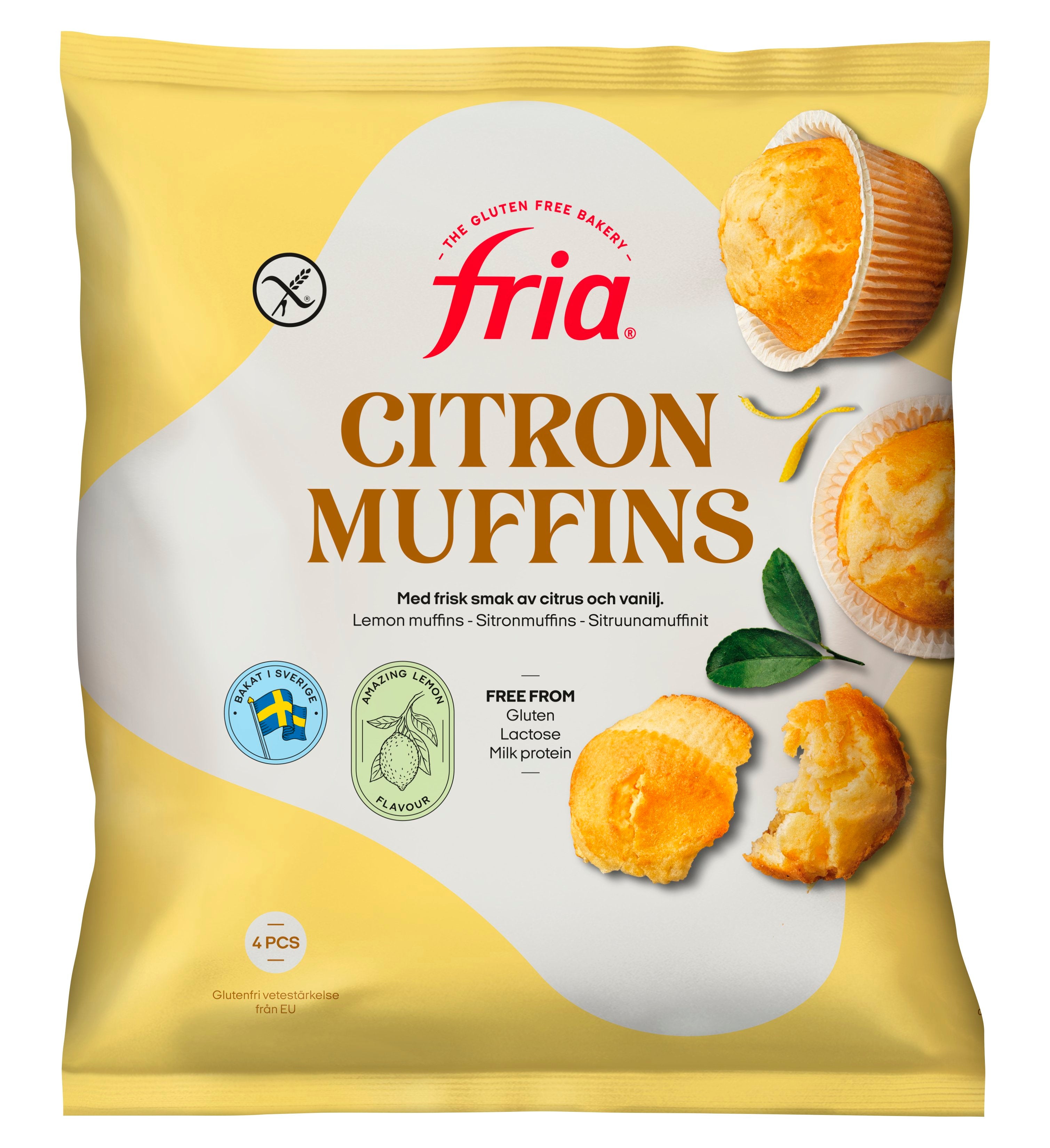 Fria Sitruunamuffinit 210g/4kpl gluteeniton pakaste