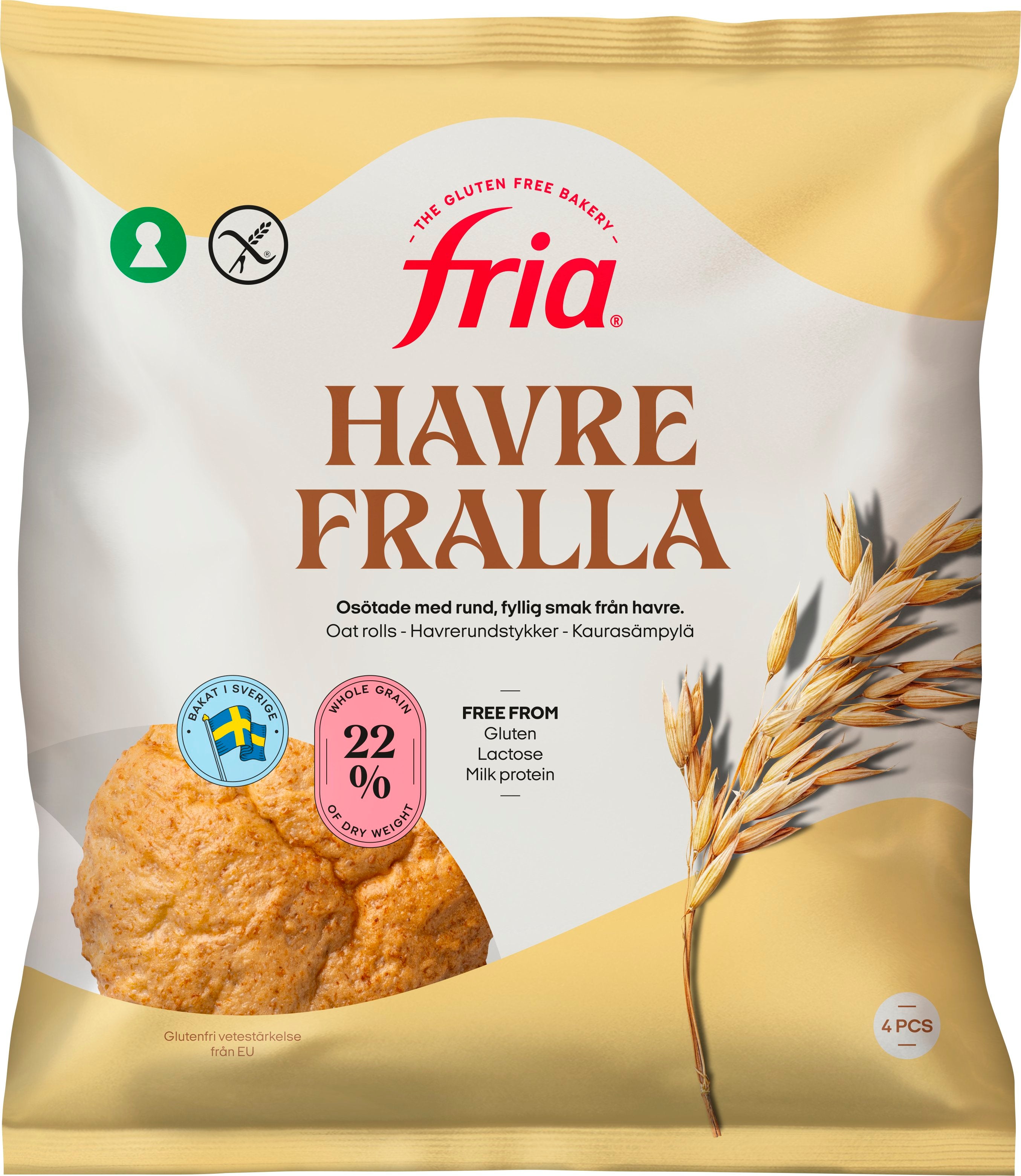 Fria Kaurasämpylä 280g/4kpl gluteeniton pakaste