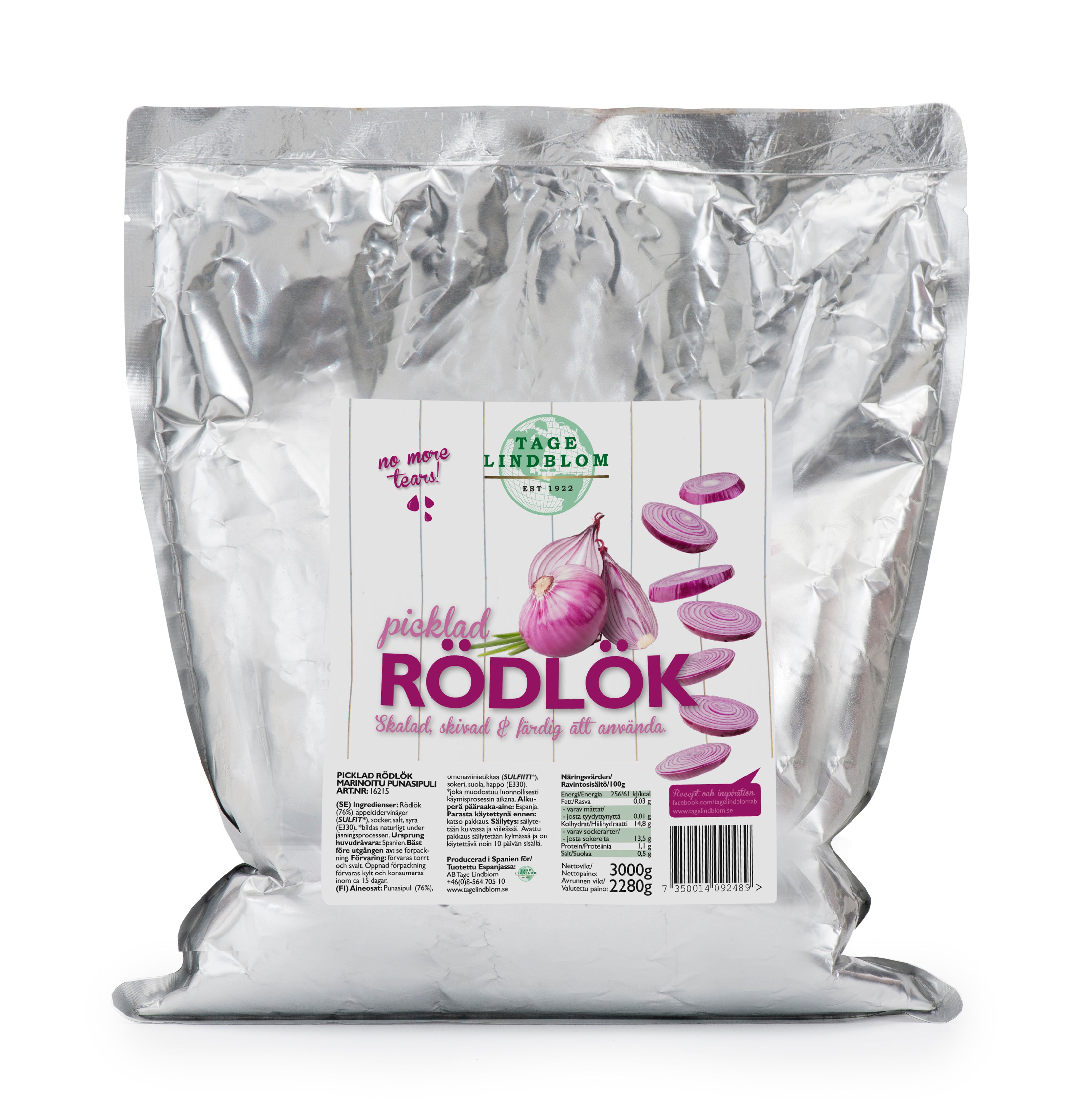 Tage Lindblom Pikkelöity punasipuli viipaleet 3kg pussi
