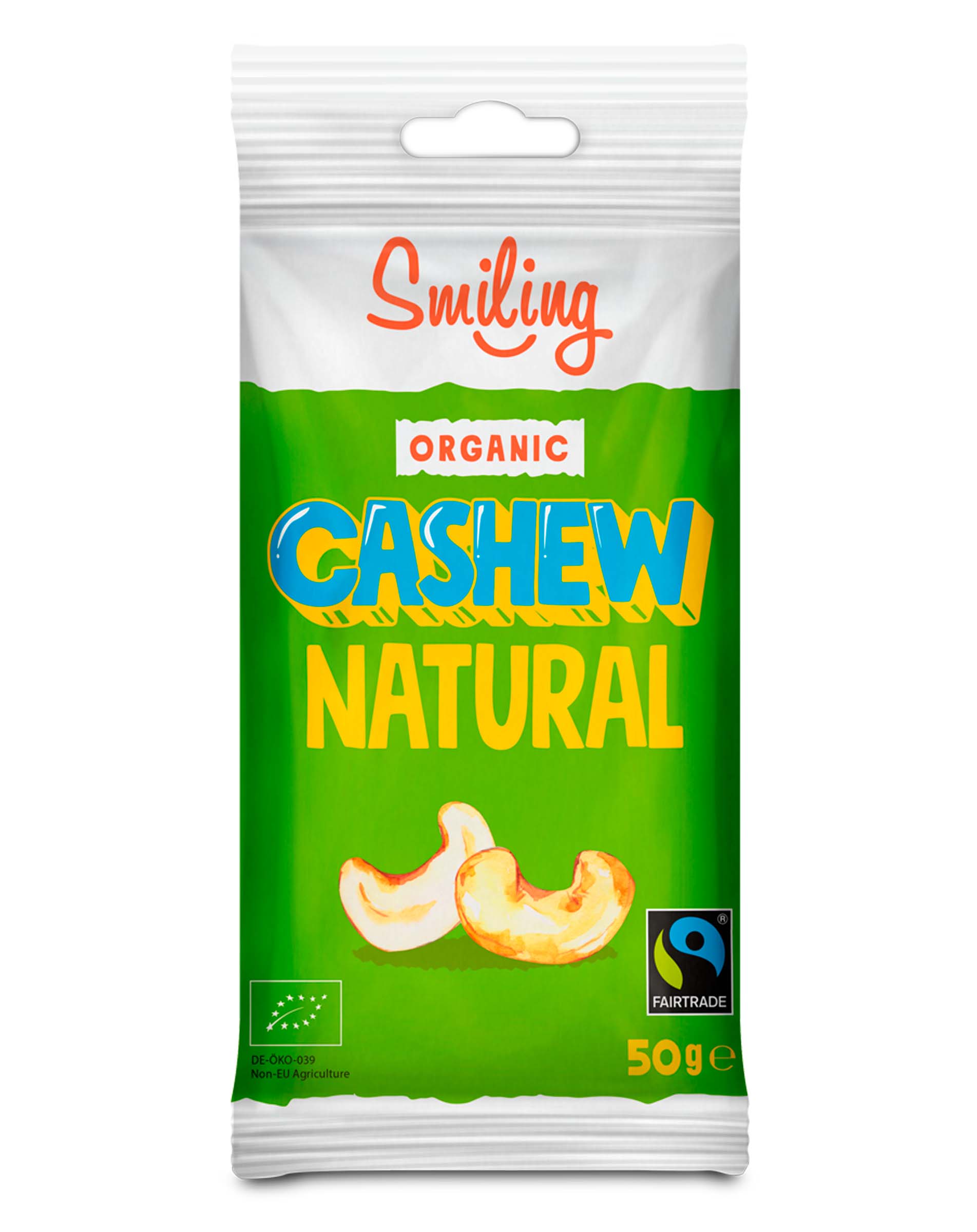 Smiling Cashew Nuts Natural ORGANIC 50g