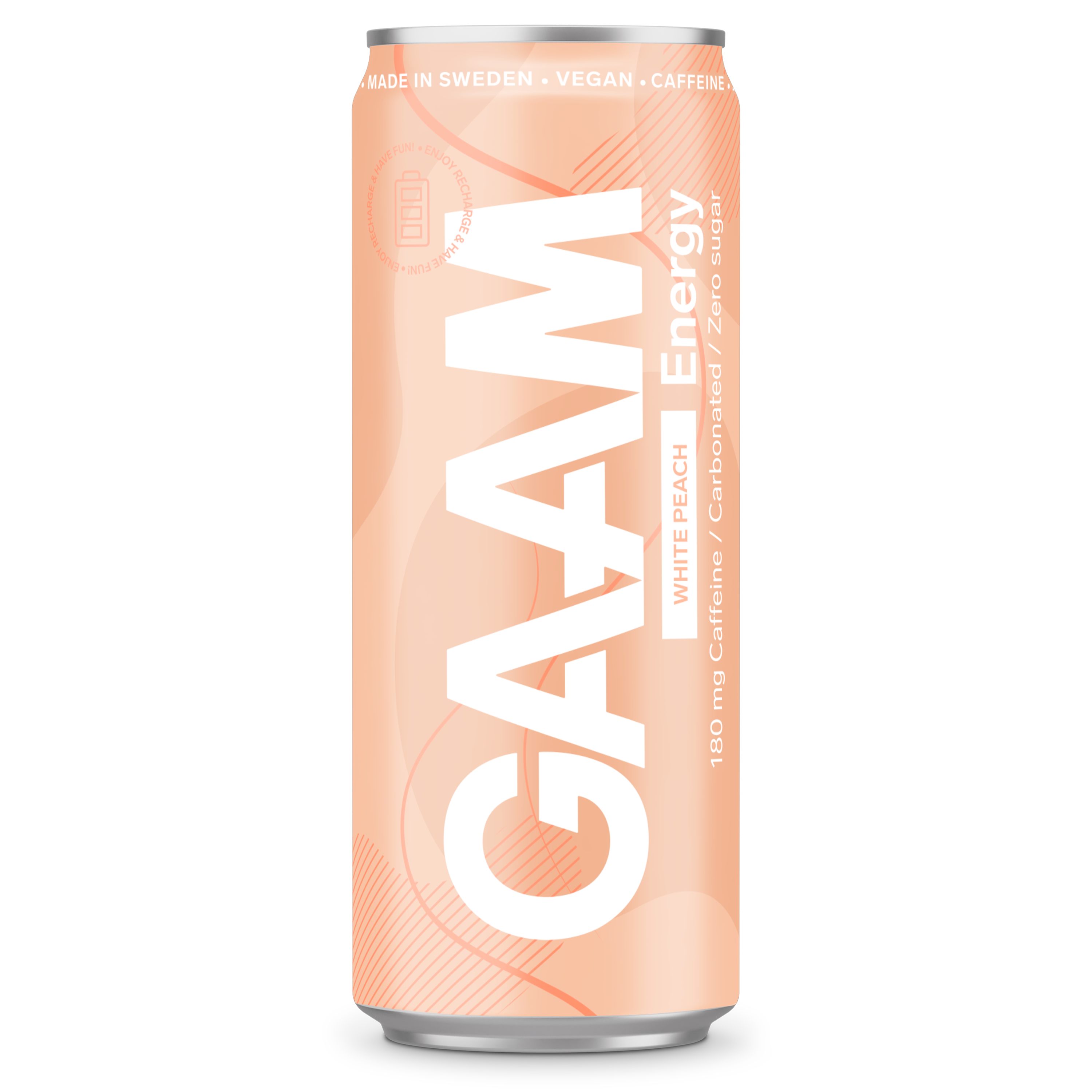 GAAM Energy 330ml White Peach
