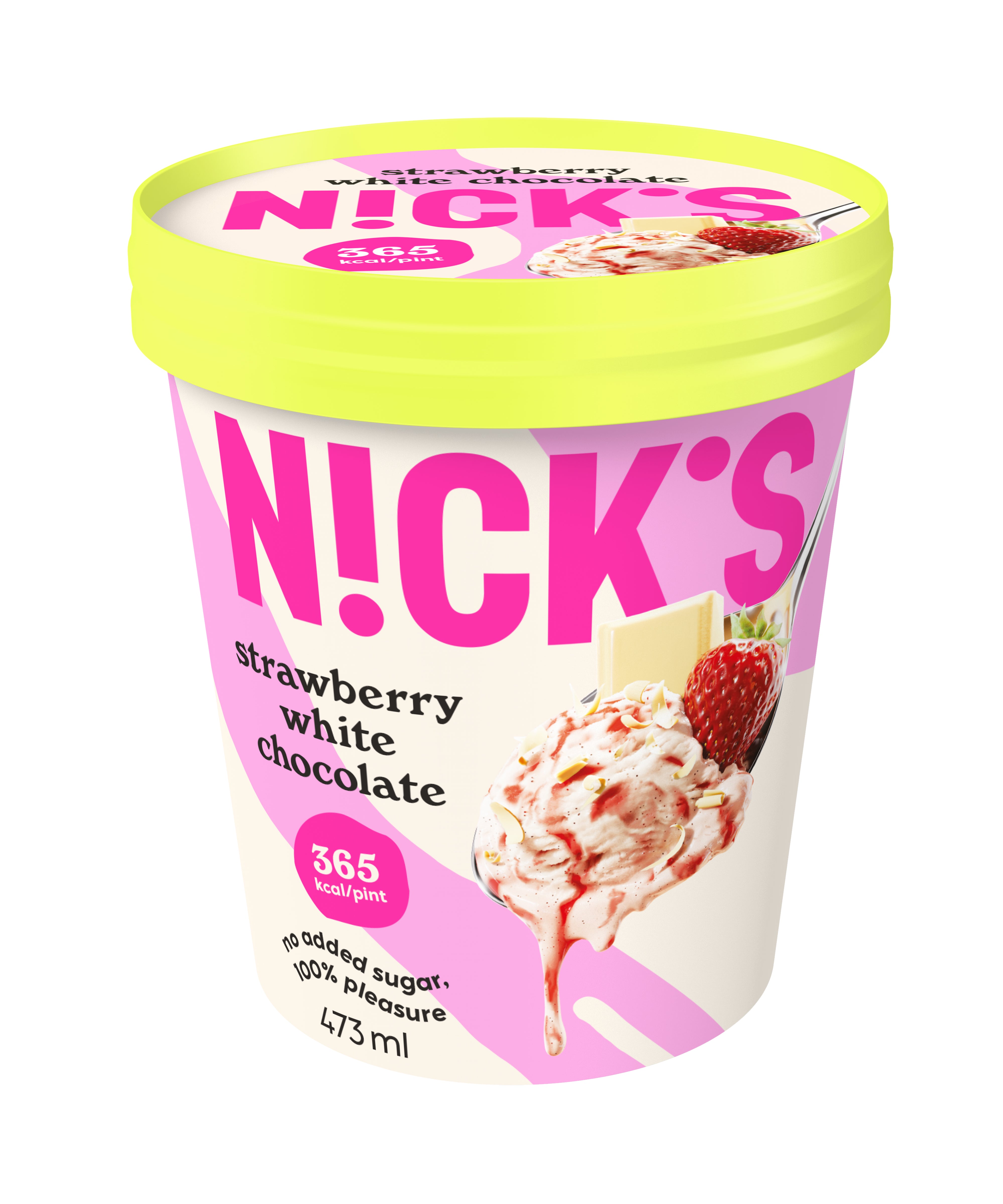 Nick's Strawberry white chocolate jäätelö 473ml