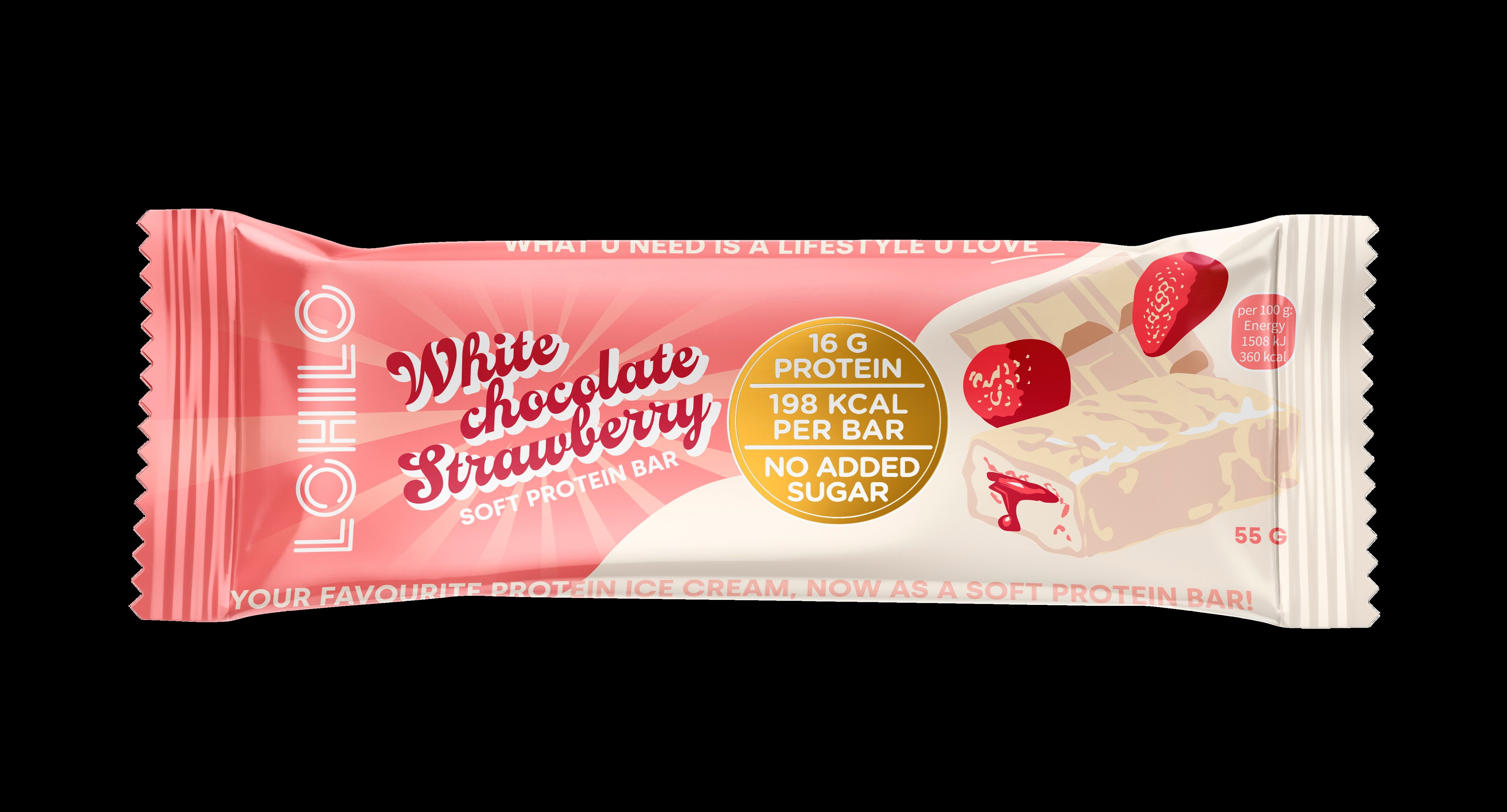 LOHILO proteiinipatukka White Chocolate Strawberry 55g