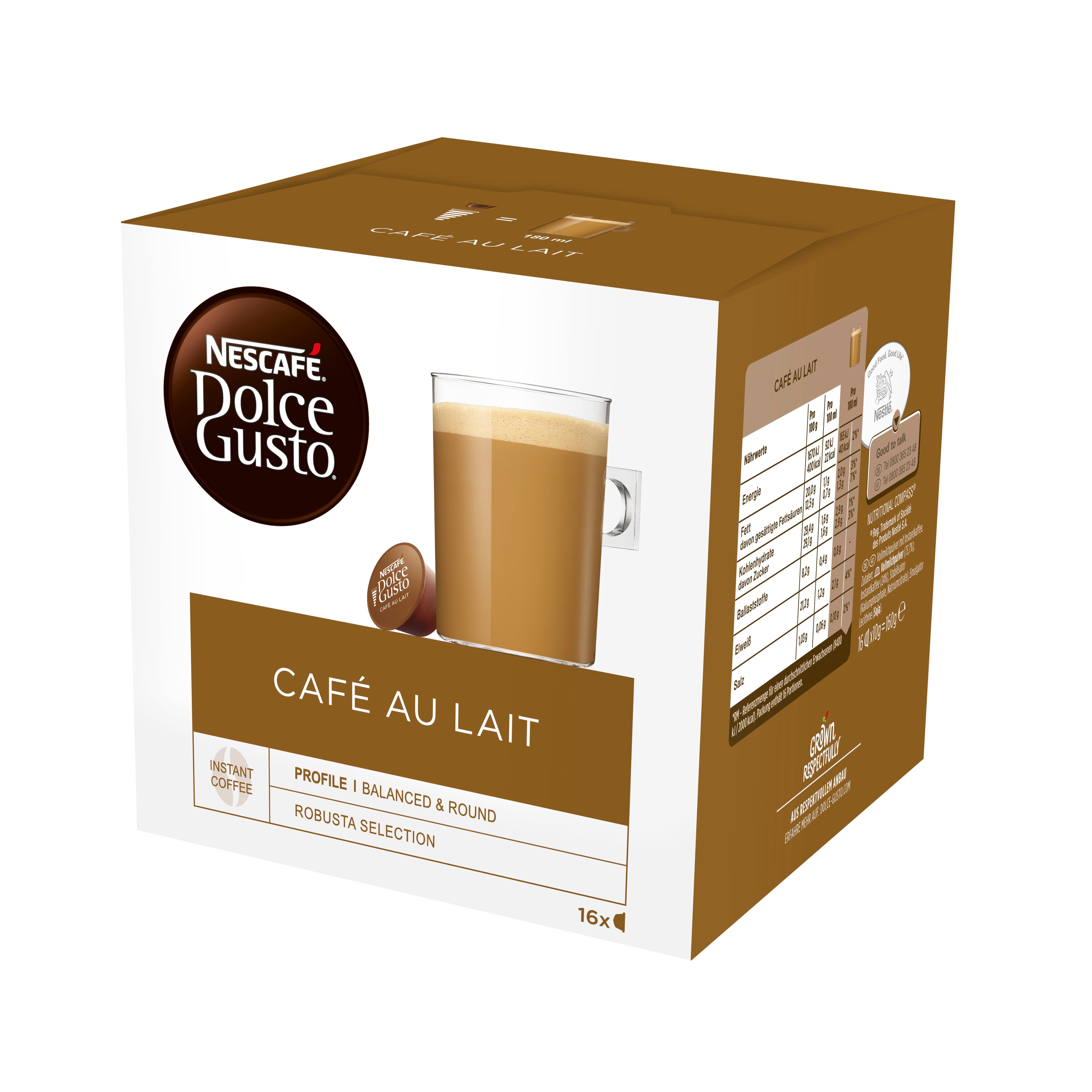 Nescafé Dolce Gusto 16kaps/160g Café au Lait maitokahvikapseli